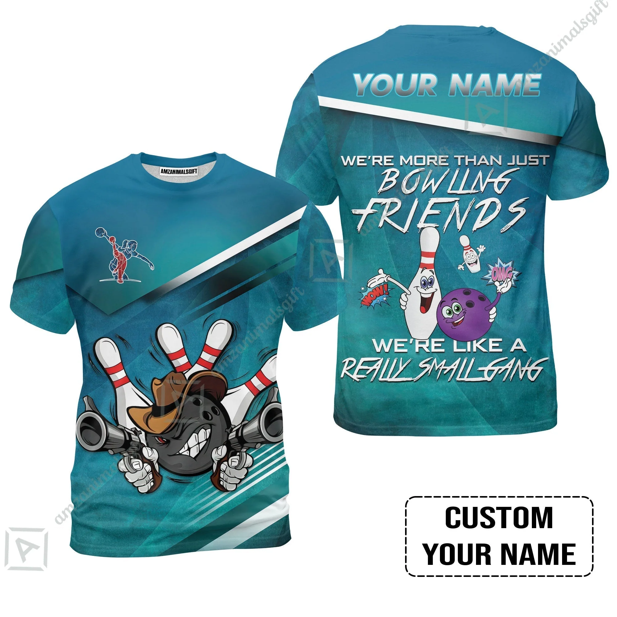 Customized Bowling Hoodie - We're More Than Just Bowling Friends We're Like A Really Small Gang Bowling Hoodie - Image 7
