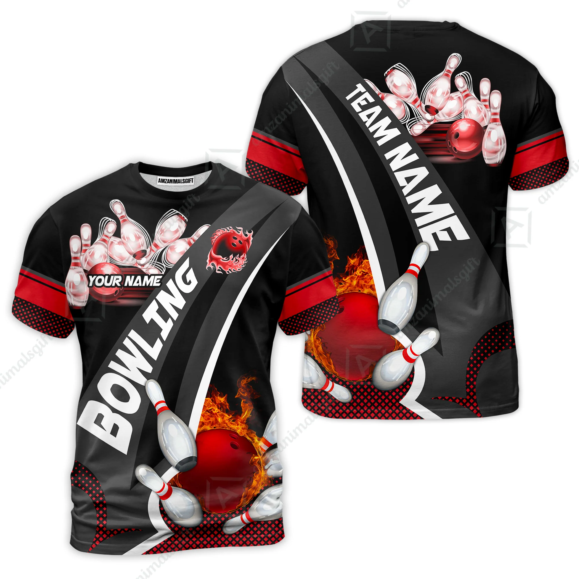 Customized Bowling Polo, Bowling And Pins Plame Premium Multicolor Option Personalized Name And Team Zipper Polo Jerseys Shirts - Image 45