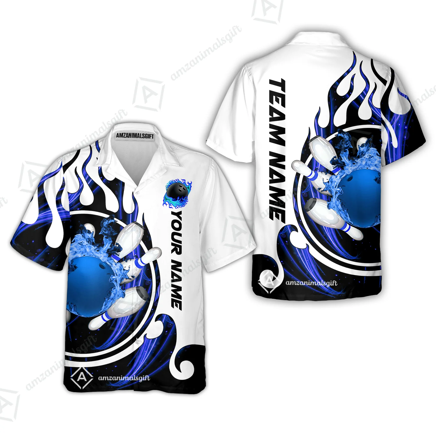 Customized Bowling Jersey Shirt, Fire Blaster Bowling And Pins Multicolor Option Customized Name, Team Name Jerseys Polo Shirts For Bowling Team - Image 22