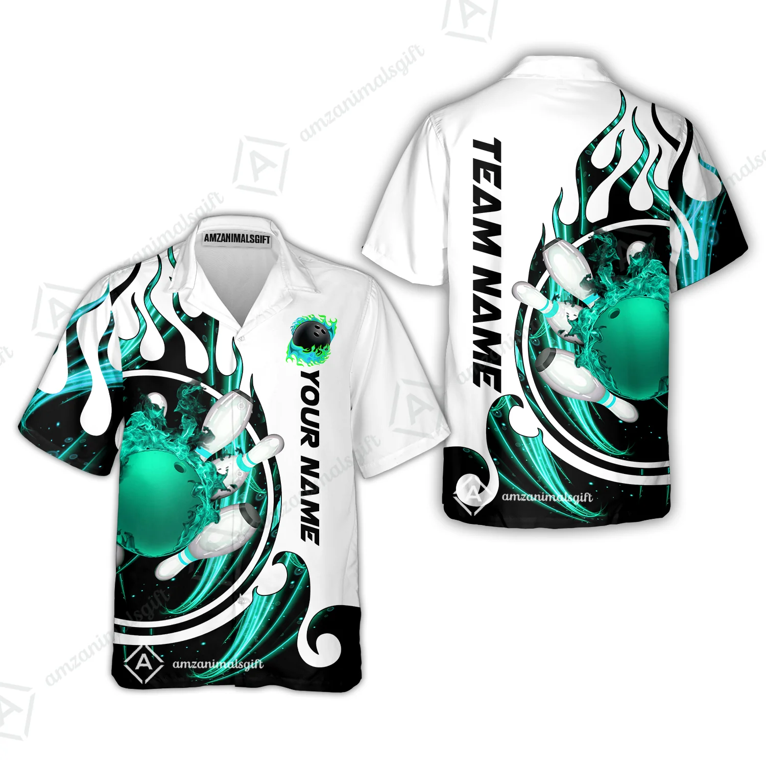 Customized Bowling Jersey Shirt, Fire Blaster Bowling And Pins Multicolor Option Customized Name, Team Name Jerseys Polo Shirts For Bowling Team - Image 24