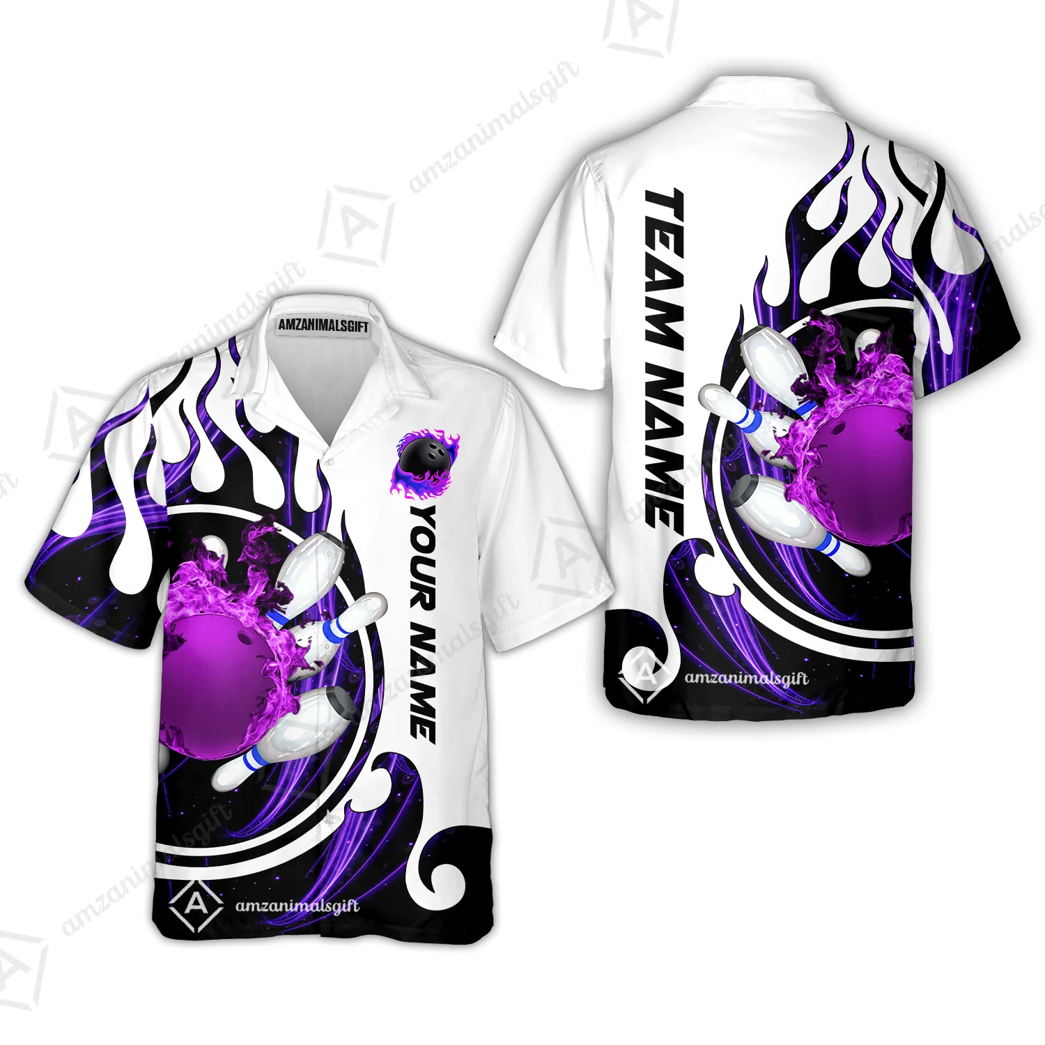 Customized Bowling Jersey Shirt, Fire Blaster Bowling And Pins Multicolor Option Customized Name, Team Name Jerseys Polo Shirts For Bowling Team - Image 25