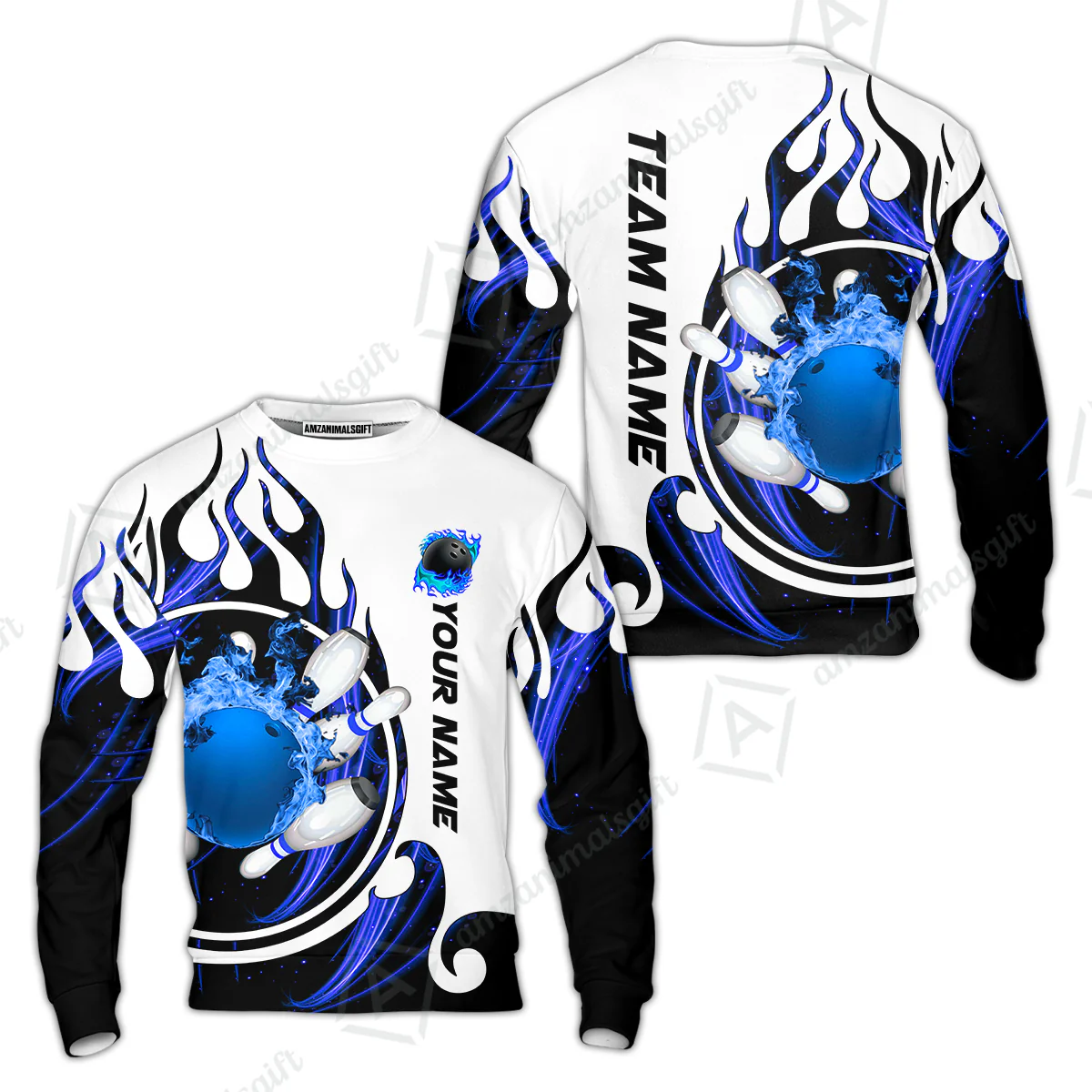 Customized Bowling Jersey Shirt, Fire Blaster Bowling And Pins Multicolor Option Customized Name, Team Name Jerseys Polo Shirts For Bowling Team - Image 34