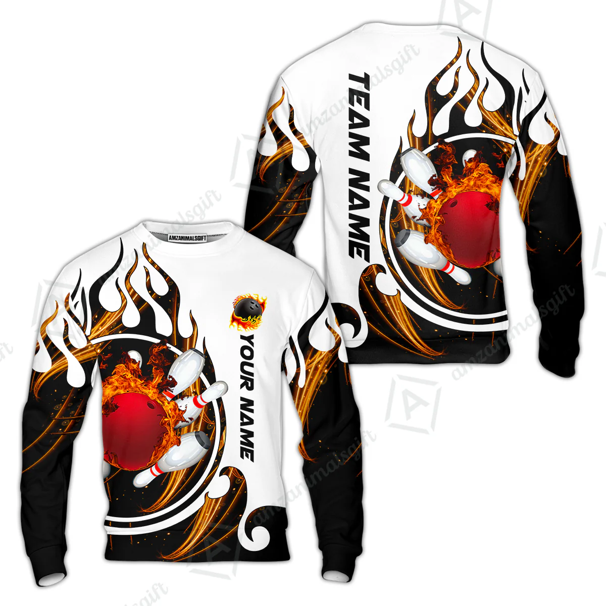 Customized Bowling Jersey Shirt, Fire Blaster Bowling And Pins Multicolor Option Customized Name, Team Name Jerseys Polo Shirts For Bowling Team - Image 35