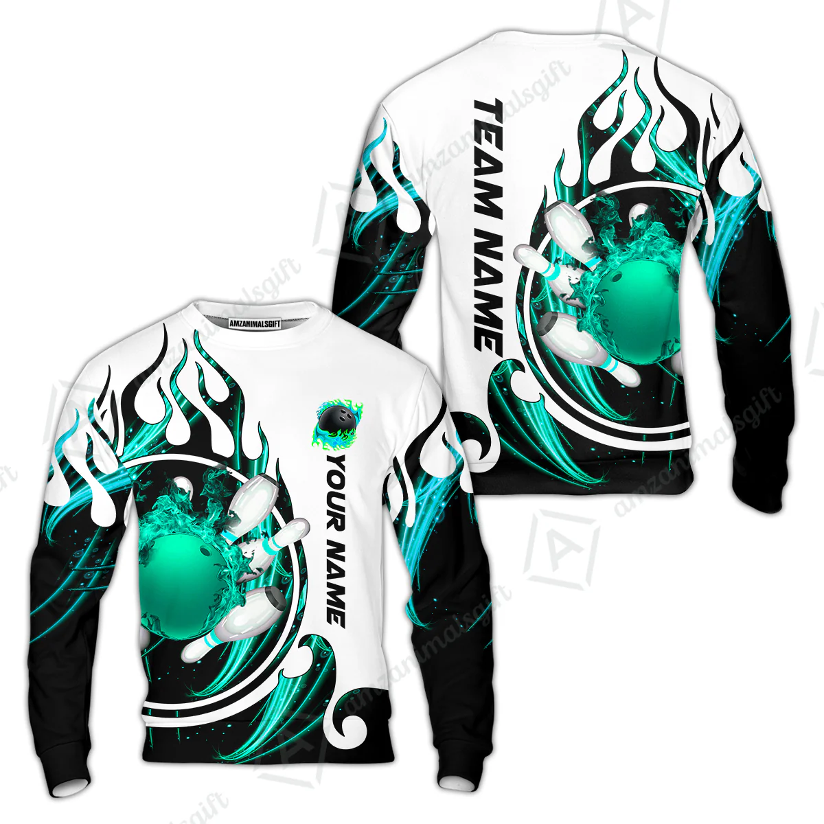 Customized Bowling Jersey Shirt, Fire Blaster Bowling And Pins Multicolor Option Customized Name, Team Name Jerseys Polo Shirts For Bowling Team - Image 36