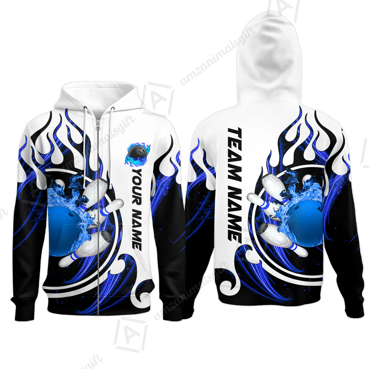 Customized Bowling Jersey Shirt, Fire Blaster Bowling And Pins Multicolor Option Customized Name, Team Name Jerseys Polo Shirts For Bowling Team - Image 42
