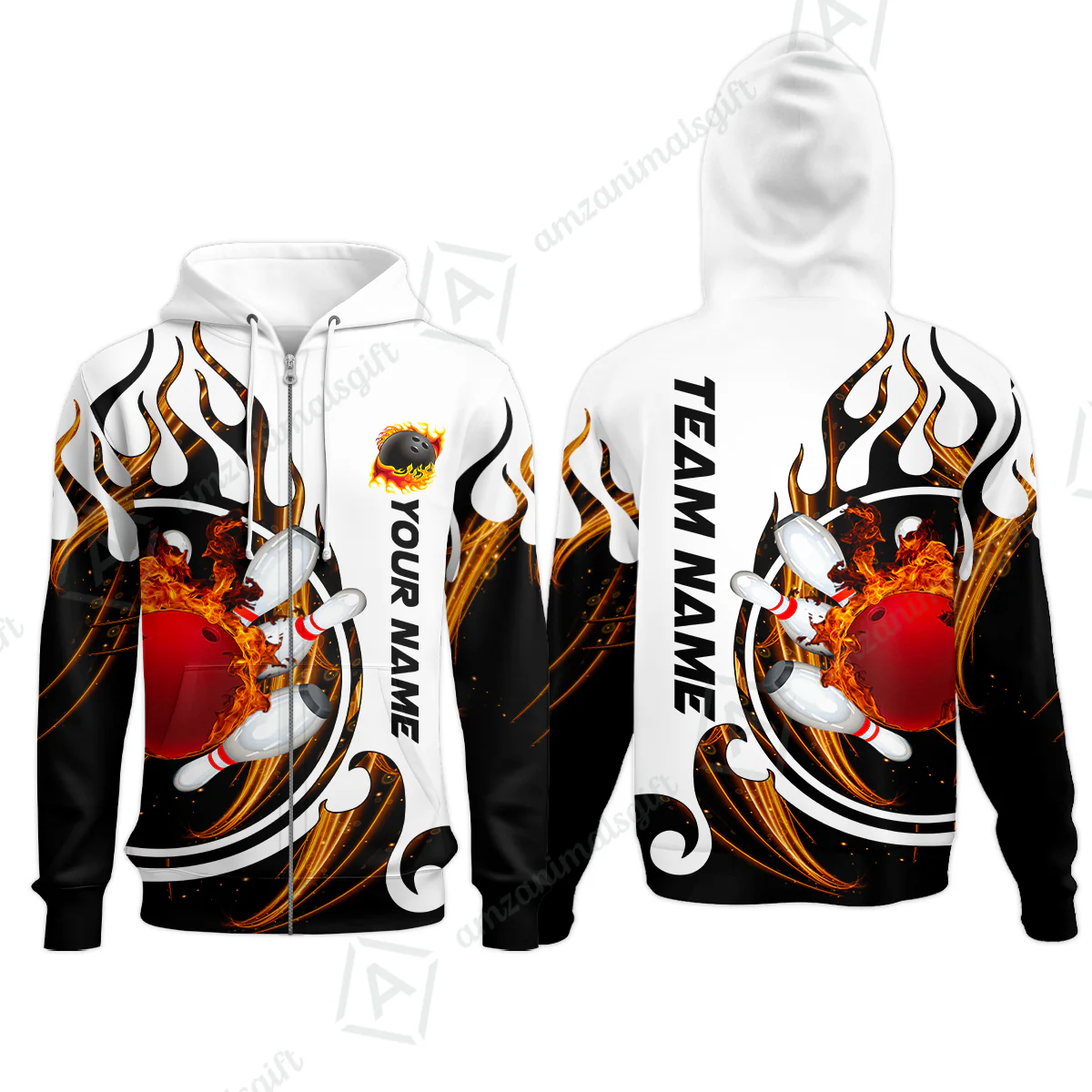 Customized Bowling Jersey Shirt, Fire Blaster Bowling And Pins Multicolor Option Customized Name, Team Name Jerseys Polo Shirts For Bowling Team - Image 43