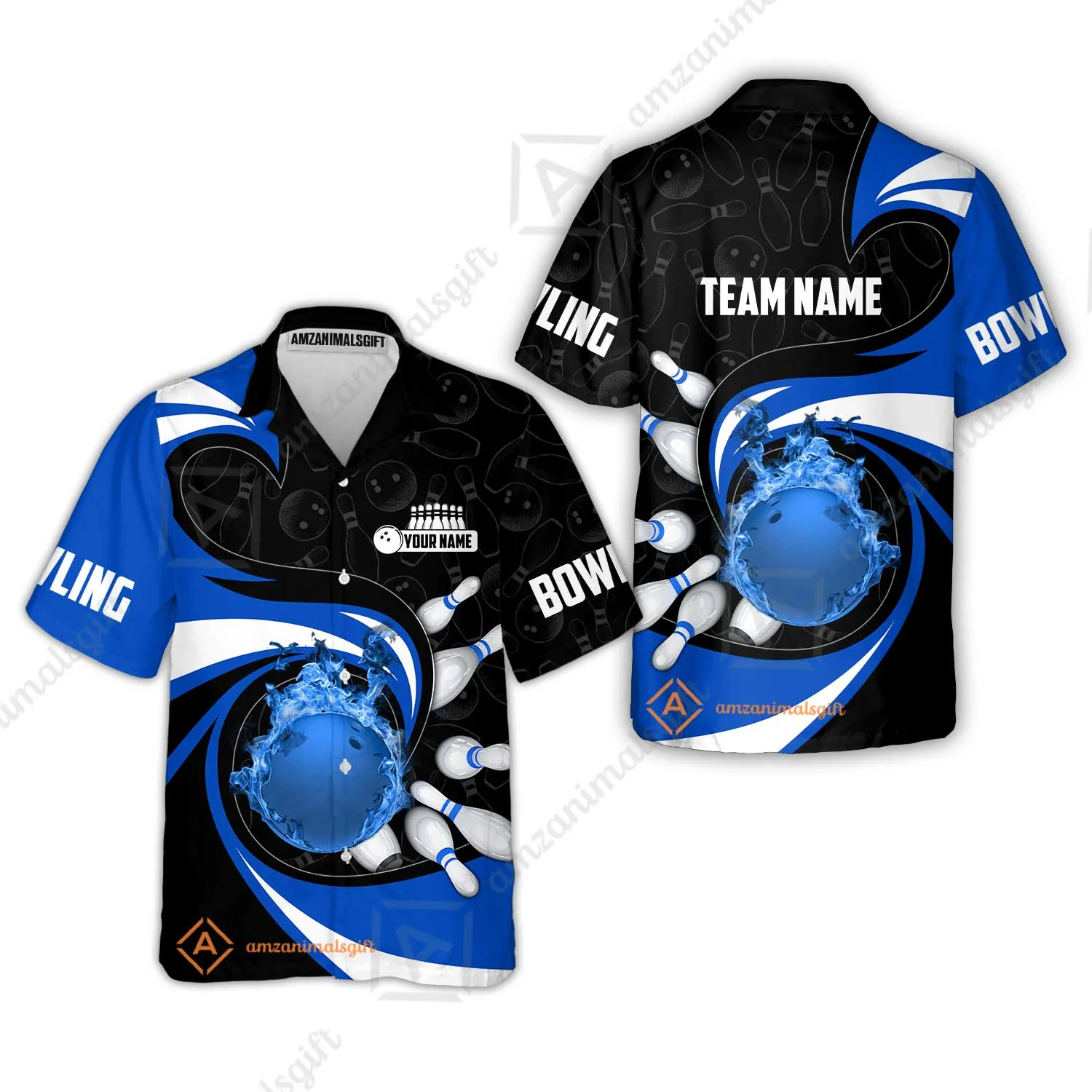 Customized Bowling Jersey Shirt, Bowling Ball And Pins Vortex Pattern Multicolor Customized Name And Team Name For Bowling Team - Image 25