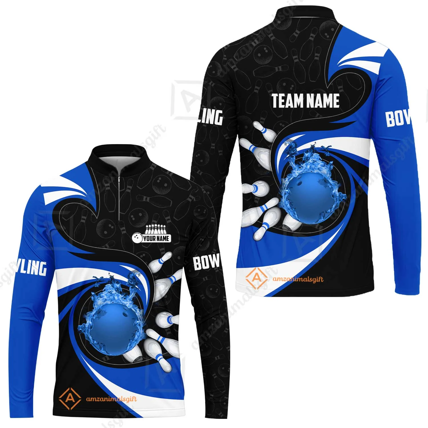 Customized Bowling Jersey Shirt, Bowling Ball And Pins Vortex Pattern Multicolor Customized Name And Team Name For Bowling Team - Image 26