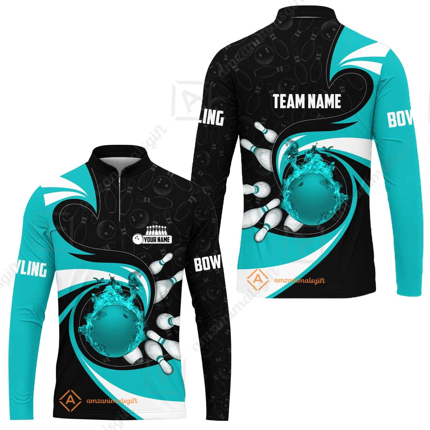 Customized Bowling Jersey Shirt, Bowling Ball And Pins Vortex Pattern Multicolor Customized Name And Team Name For Bowling Team - Image 27