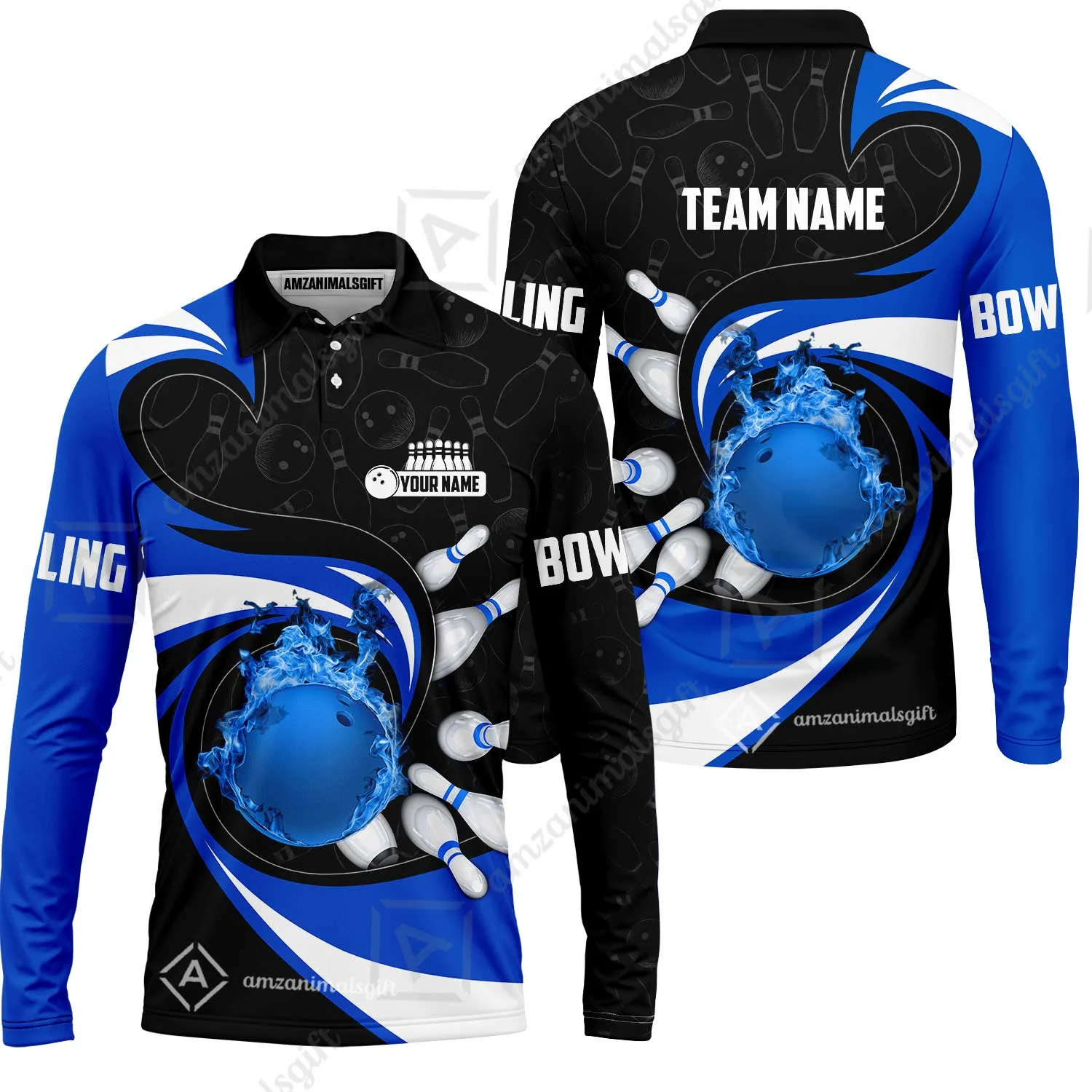 Customized Bowling Jersey Shirt, Bowling Ball And Pins Vortex Pattern Multicolor Customized Name And Team Name For Bowling Team - Image 30
