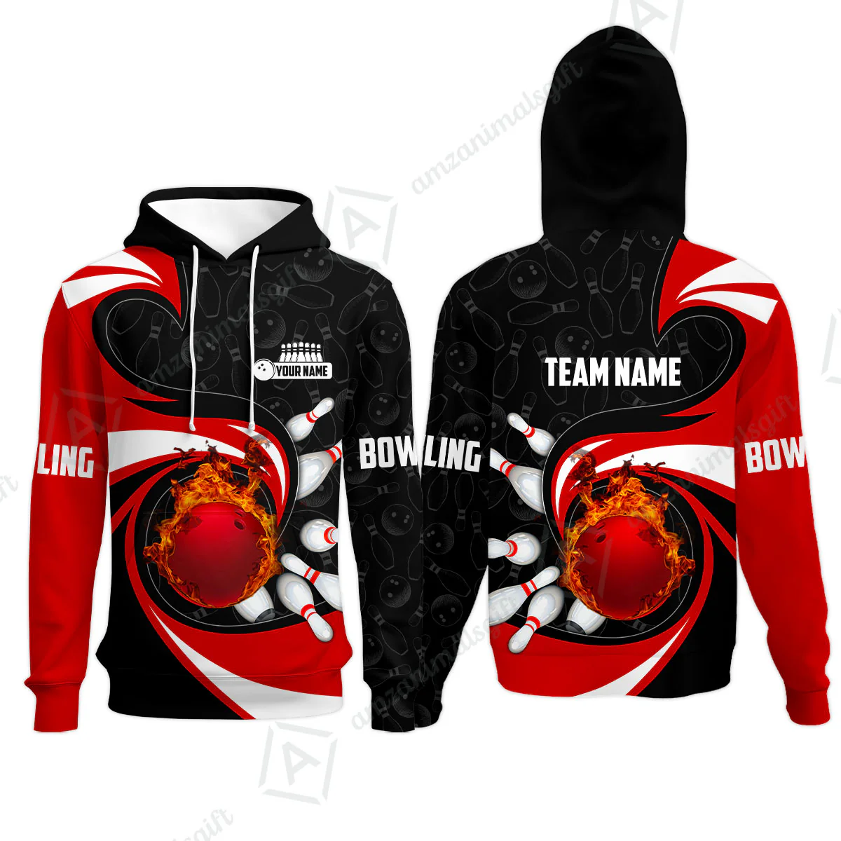 Customized Bowling Jersey Shirt, Bowling Ball And Pins Vortex Pattern Multicolor Customized Name And Team Name For Bowling Team - Image 37