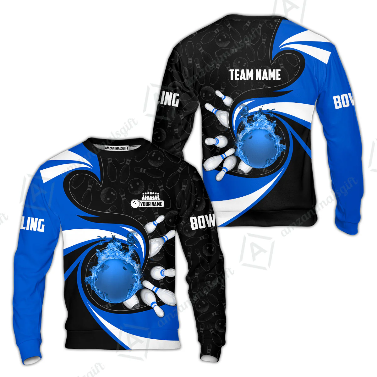 Customized Bowling Jersey Shirt, Bowling Ball And Pins Vortex Pattern Multicolor Customized Name And Team Name For Bowling Team - Image 38