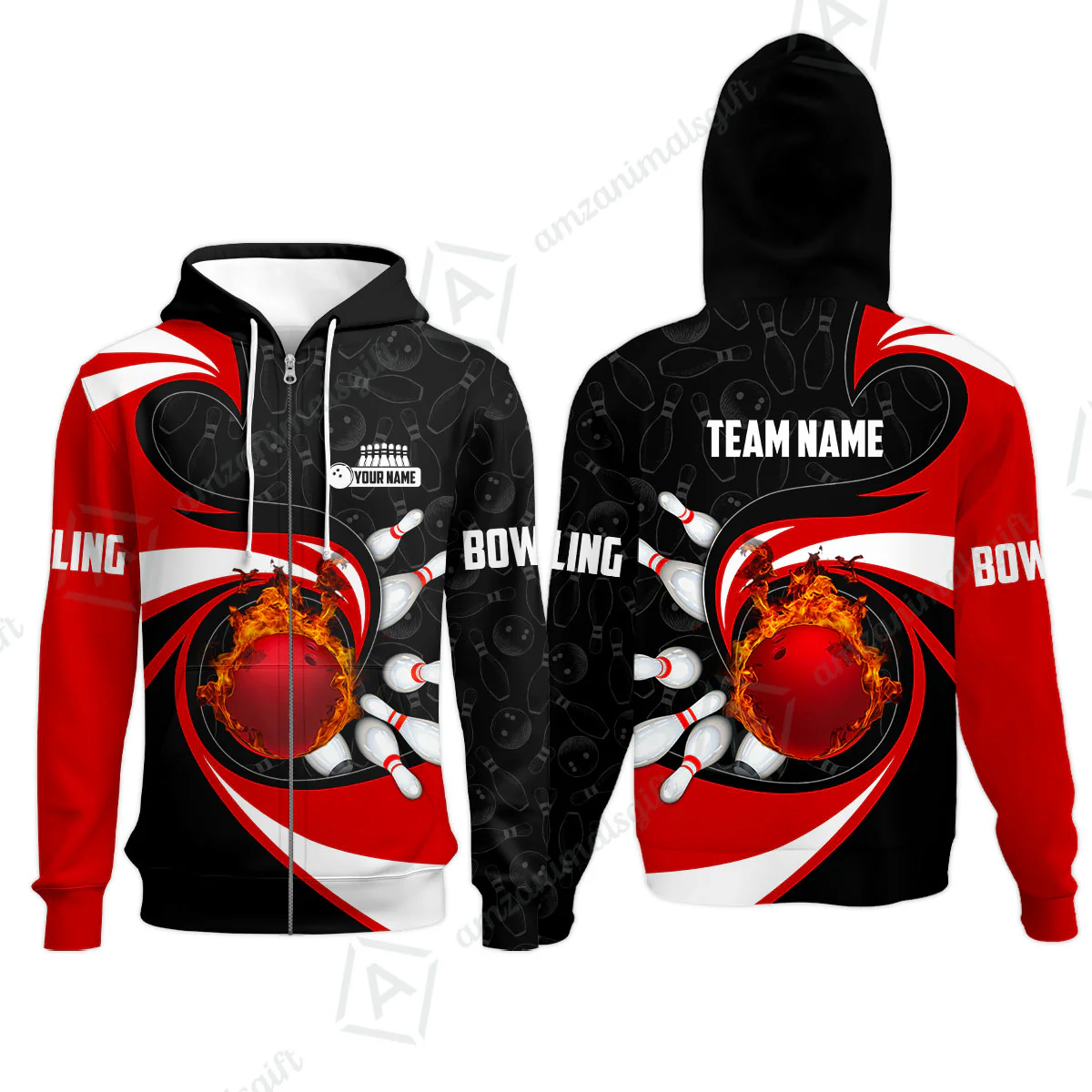 Customized Bowling Jersey Shirt, Bowling Ball And Pins Vortex Pattern Multicolor Customized Name And Team Name For Bowling Team - Image 45