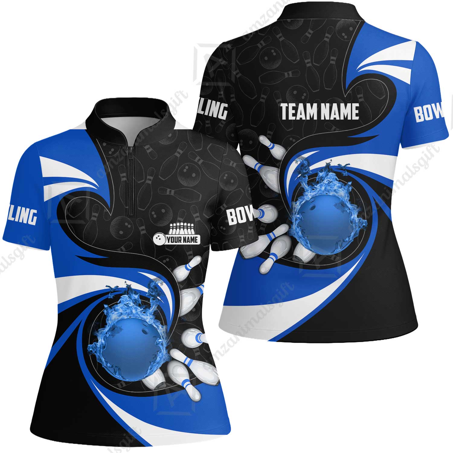 Customized Bowling Jersey Shirt, Bowling Ball And Pins Vortex Pattern Multicolor Customized Name And Team Name For Bowling Team - Image 46