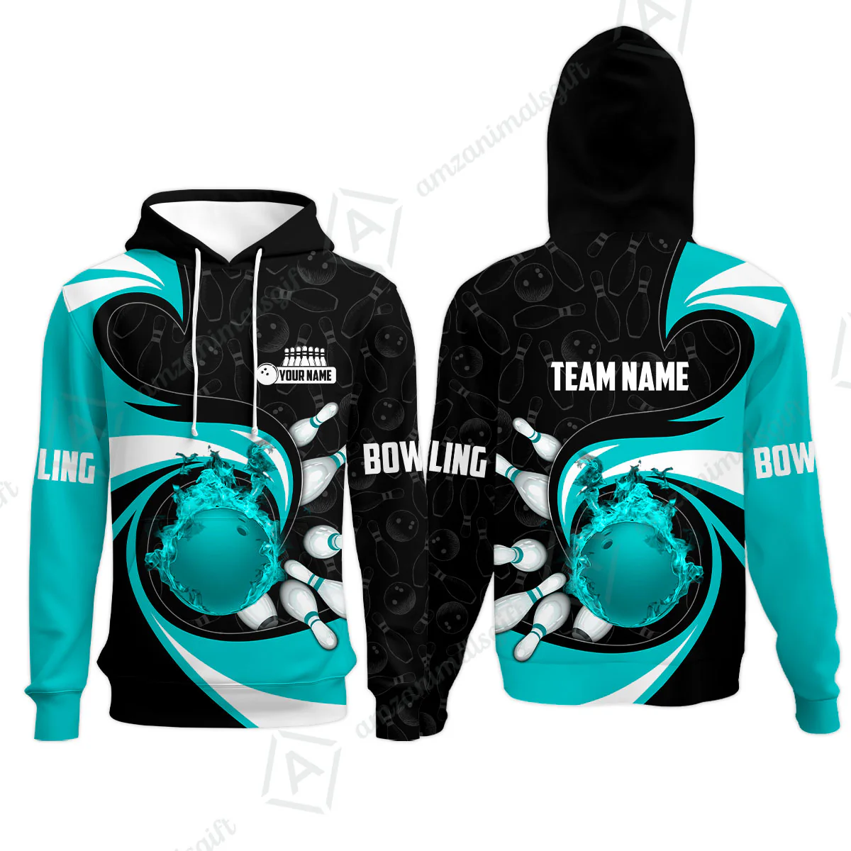 Customized Bowling Jersey Shirt, Bowling Ball And Pins Vortex Pattern Multicolor Customized Name And Team Name For Bowling Team - Image 55
