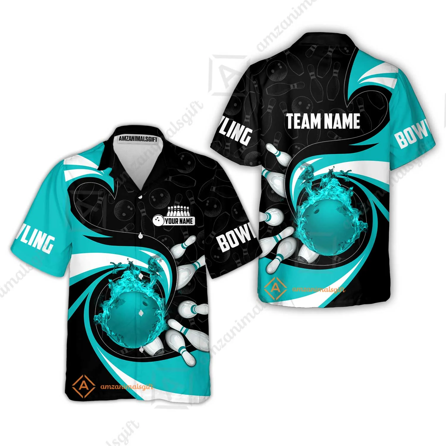 Customized Bowling Jersey Shirt, Bowling Ball And Pins Vortex Pattern Multicolor Customized Name And Team Name For Bowling Team - Image 56
