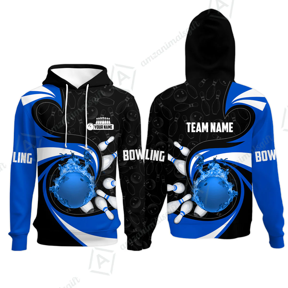 Customized Bowling Jersey Shirt, Bowling Ball And Pins Vortex Pattern Multicolor Customized Name And Team Name For Bowling Team - Image 61