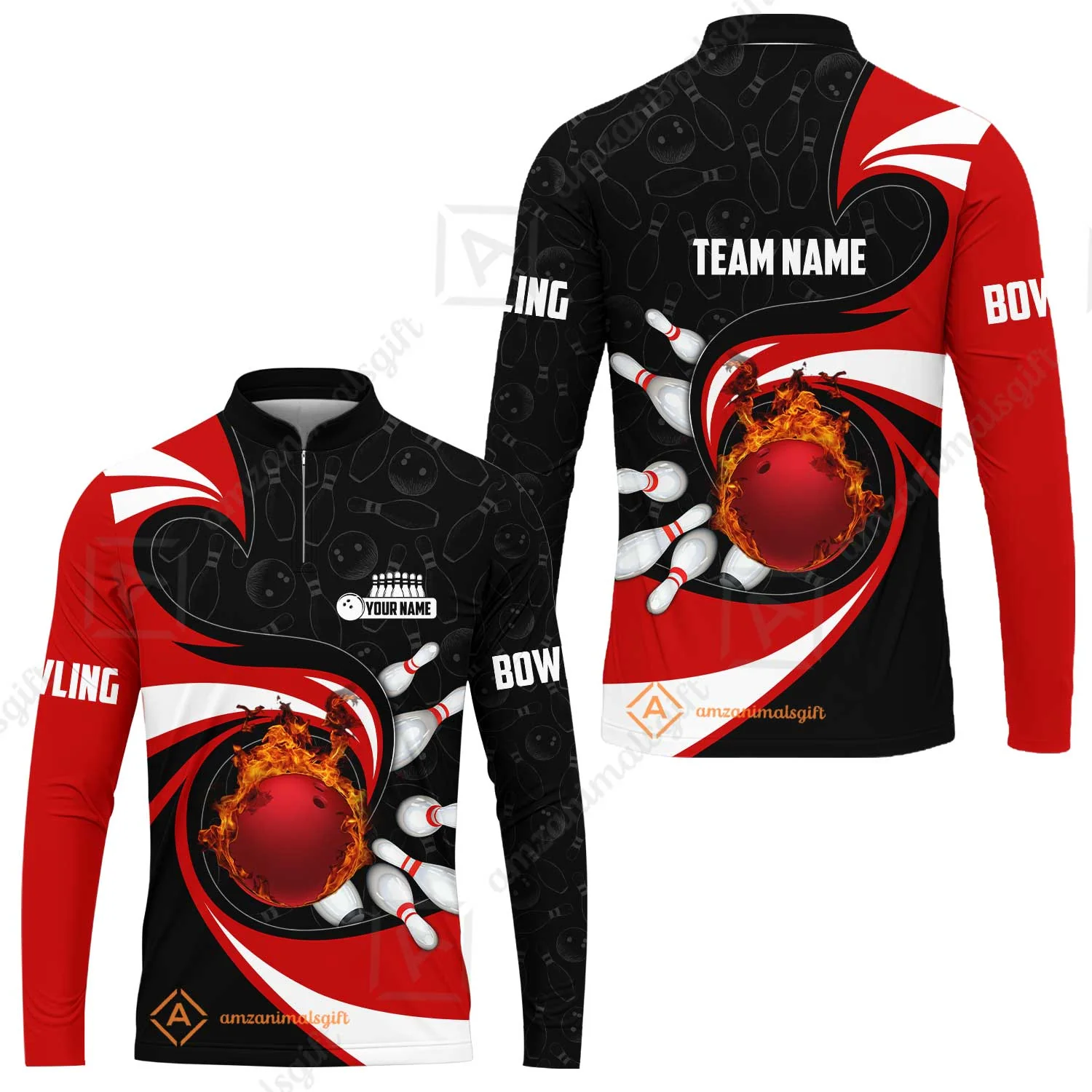 Customized Bowling Jersey Shirt, Bowling Ball And Pins Vortex Pattern Multicolor Customized Name And Team Name For Bowling Team - Image 65