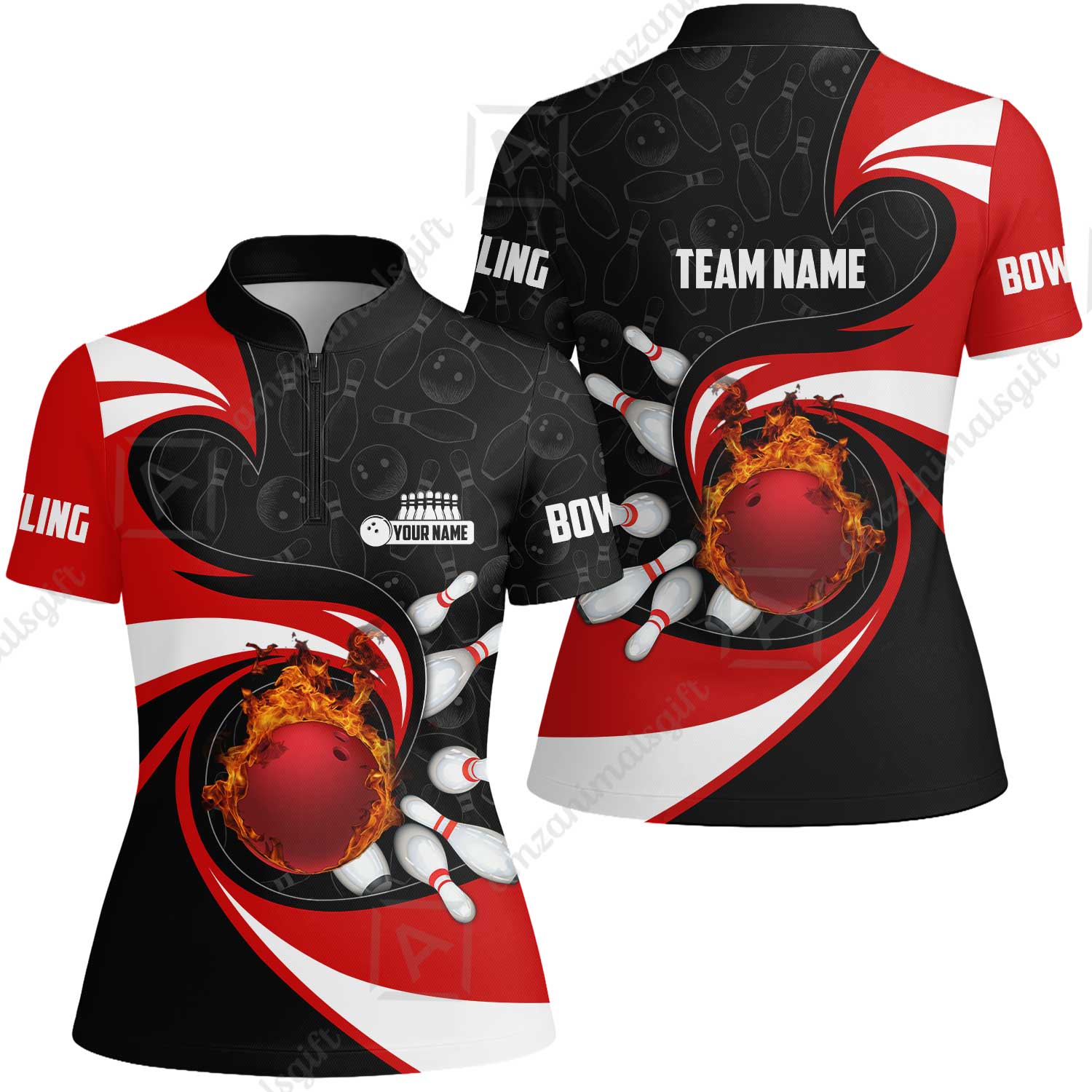 Customized Bowling Jersey Shirt, Bowling Ball And Pins Vortex Pattern Multicolor Customized Name And Team Name For Bowling Team - Image 66
