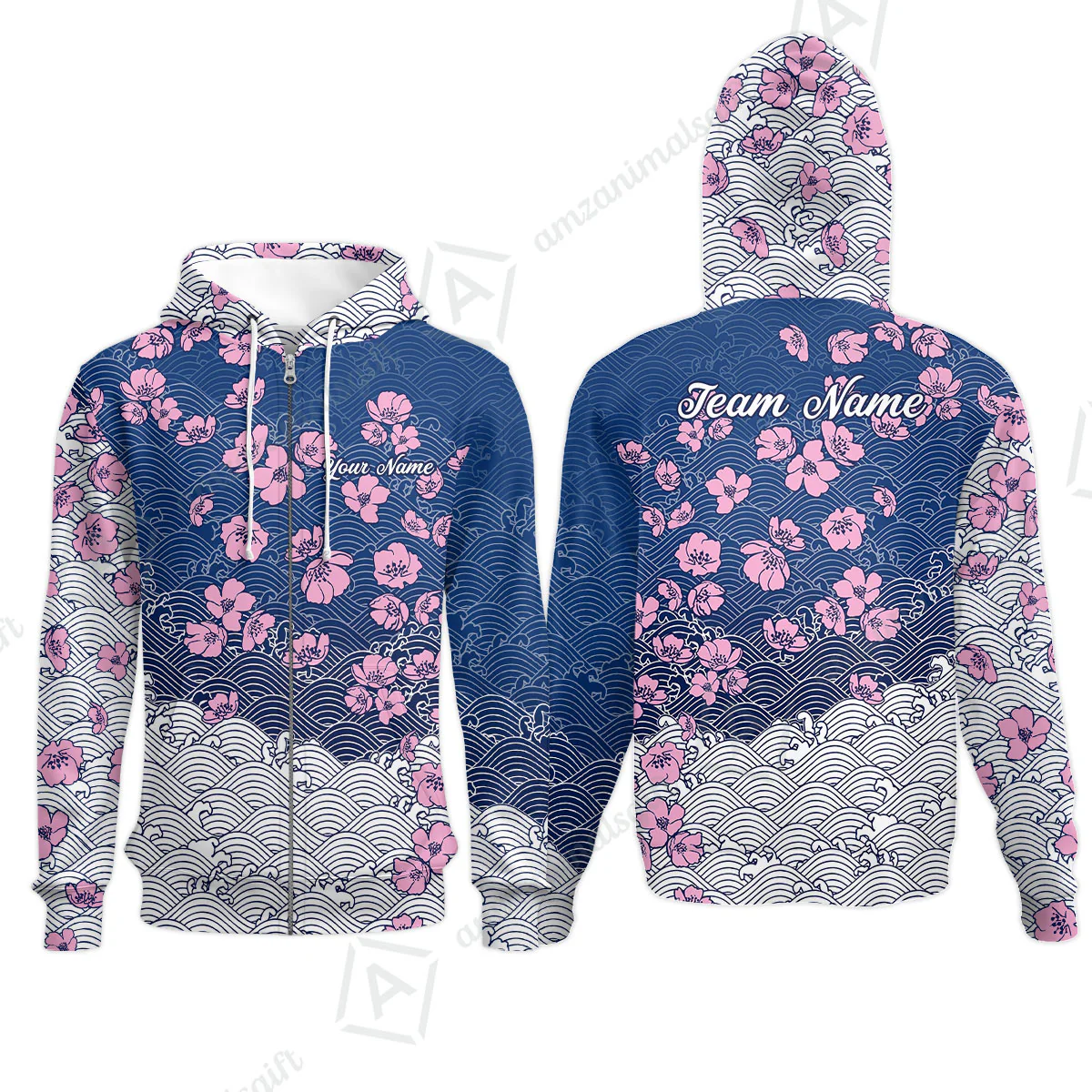 Customized Bowling Quarter-Zip Jersey Polo Shirts, Flowers Cherry Blossom Bowling Shirt For Tournament Team Men Women Bowlers - Image 10