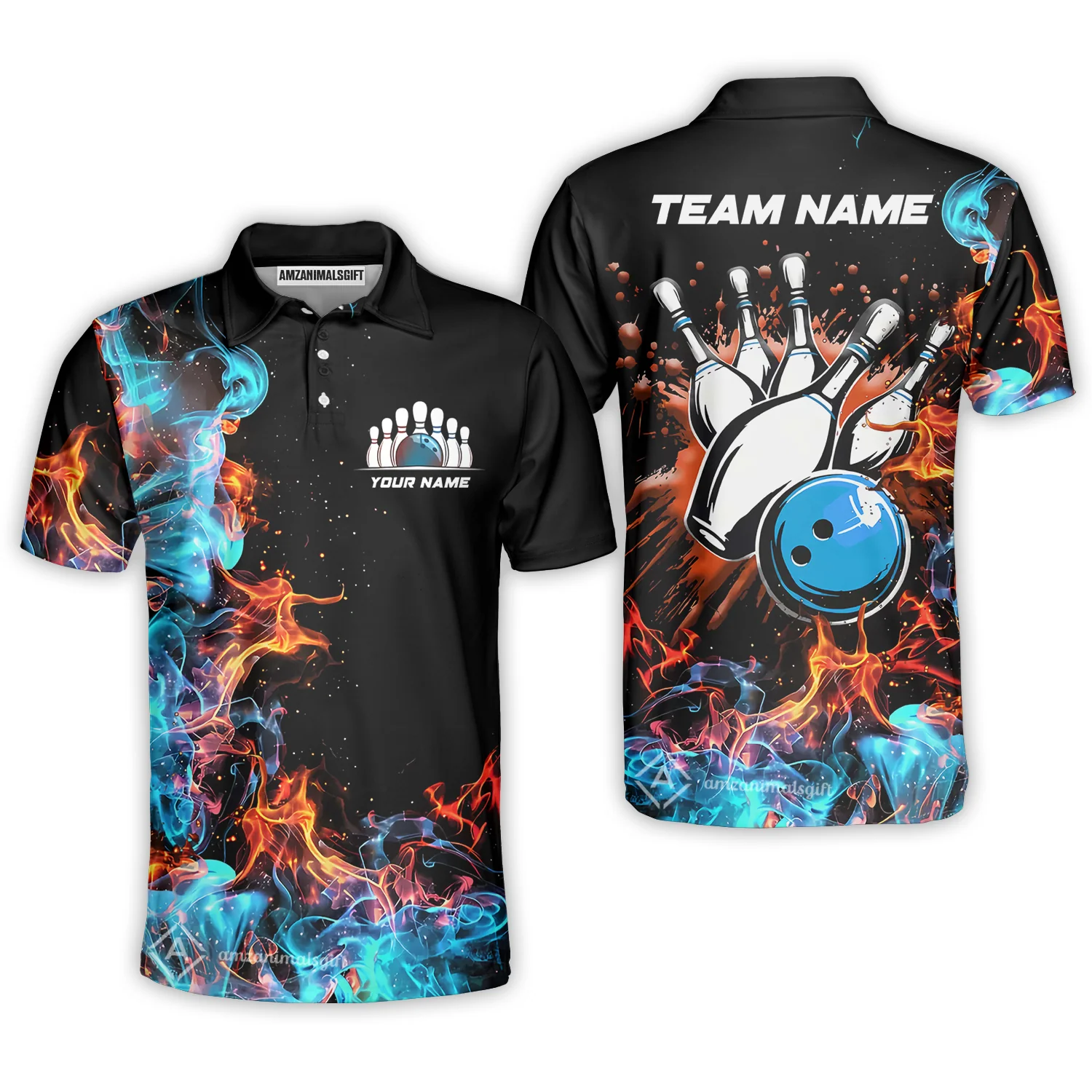 Customized Bowling Team Jersey, Bowling In Fires Multicolor Option Shirts, Custom Bowling Uniforms Jerseys For Bowlers - Image 2