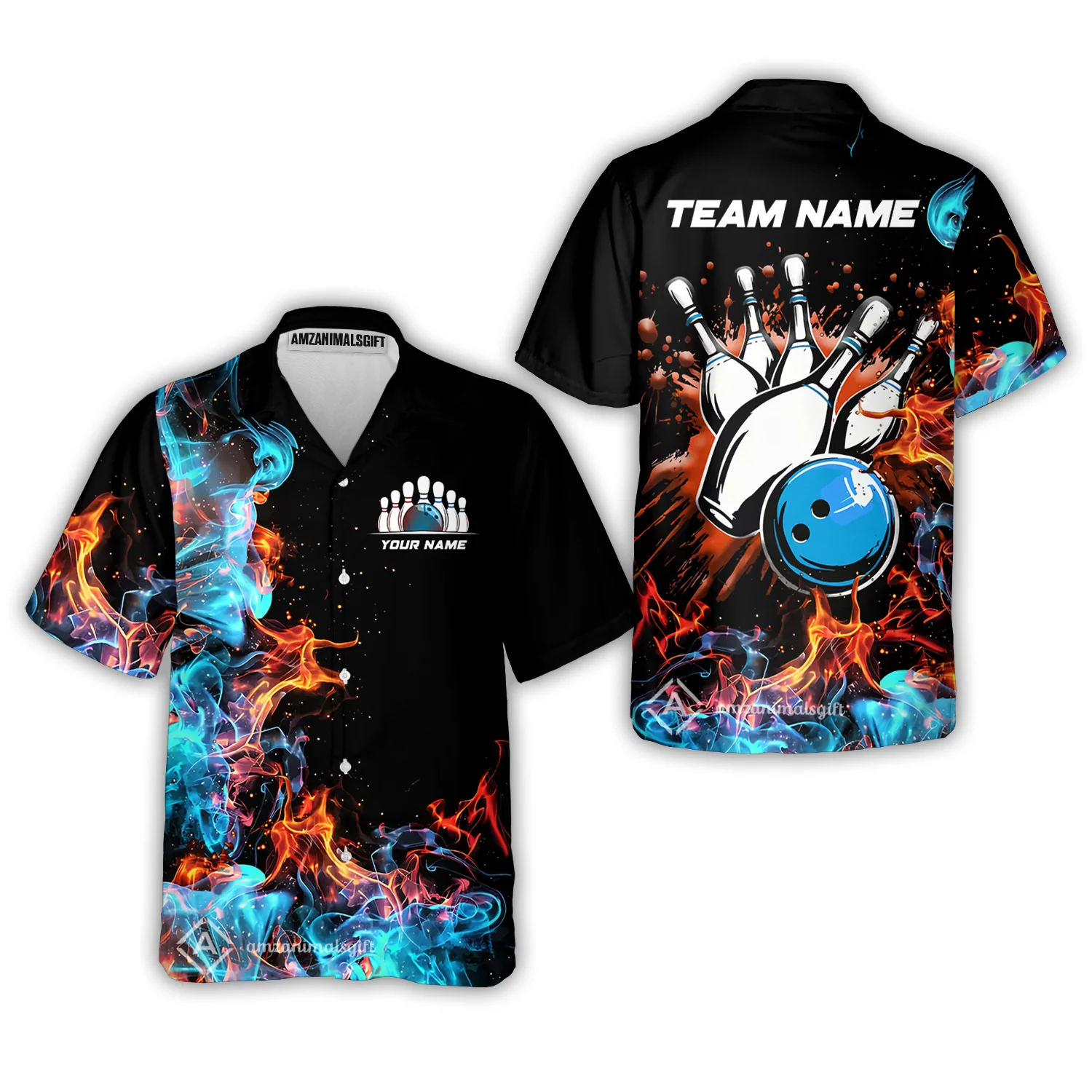 Customized Bowling Team Jersey, Bowling In Fires Multicolor Option Shirts, Custom Bowling Uniforms Jerseys For Bowlers - Image 3