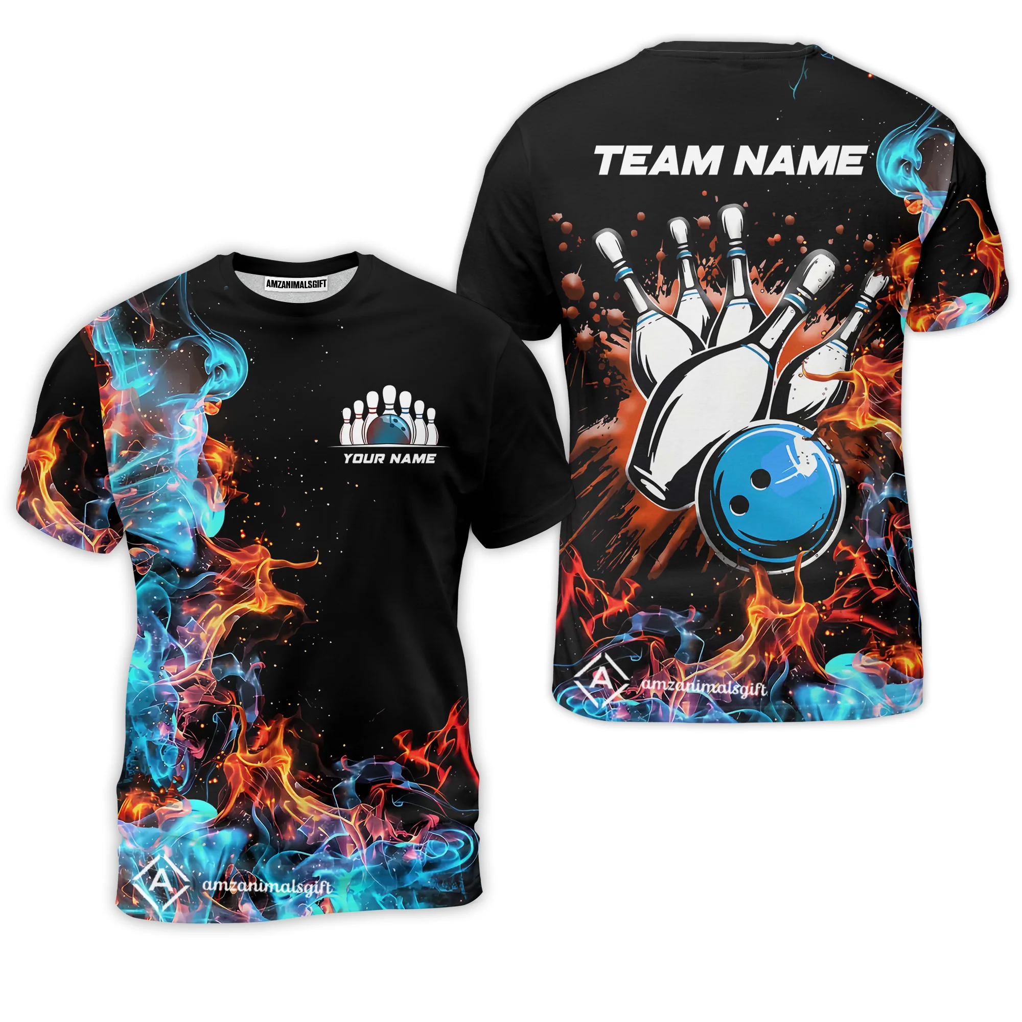 Customized Bowling Team Jersey, Bowling In Fires Multicolor Option Shirts, Custom Bowling Uniforms Jerseys For Bowlers - Image 4