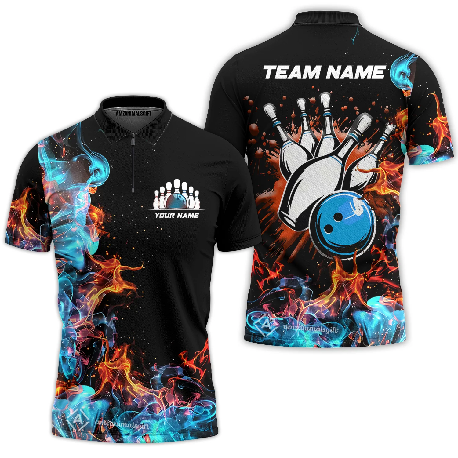 Customized Bowling Team Jersey, Bowling In Fires Multicolor Option Shirts, Custom Bowling Uniforms Jerseys For Bowlers - Image 6