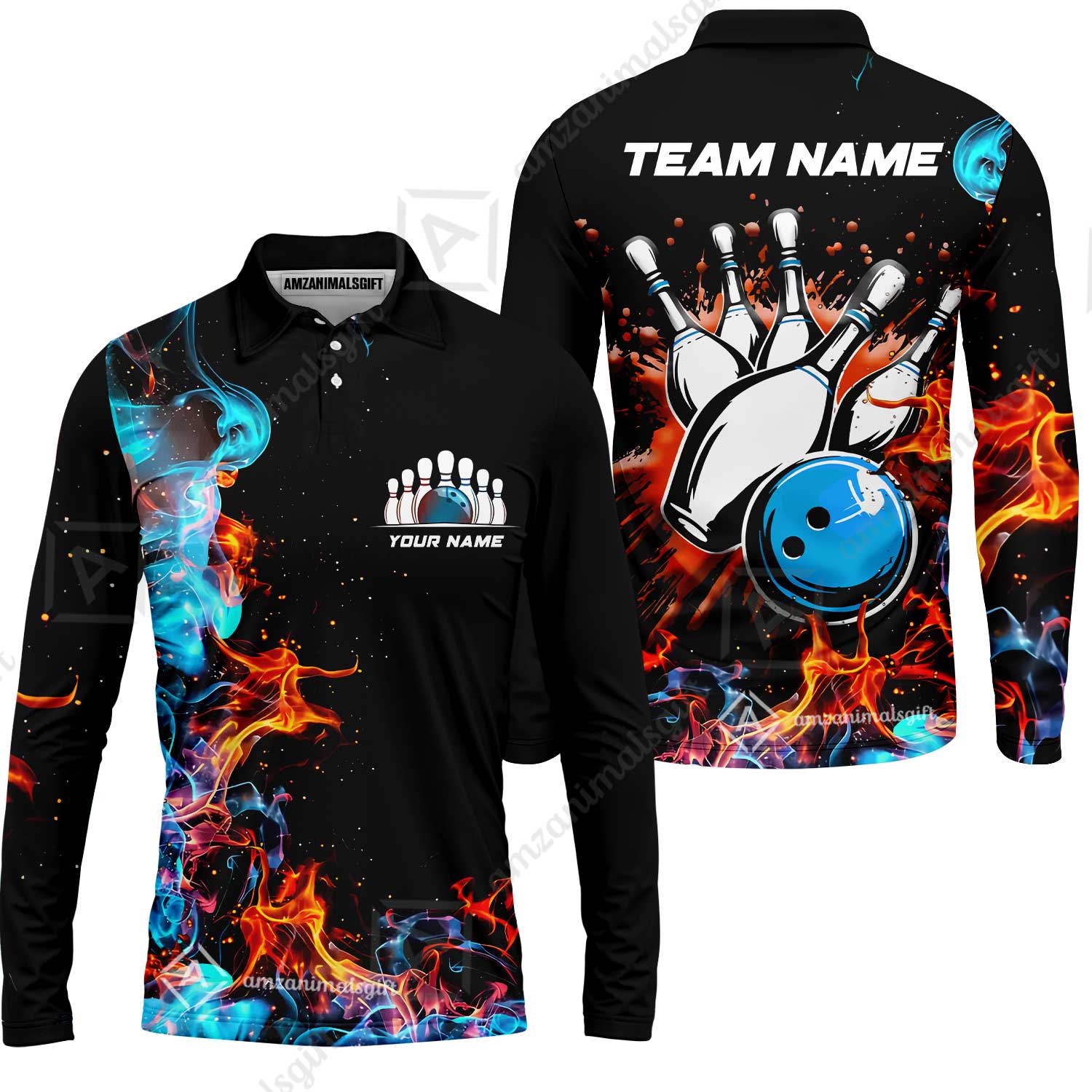 Customized Bowling Team Jersey, Bowling In Fires Multicolor Option Shirts, Custom Bowling Uniforms Jerseys For Bowlers - Image 8
