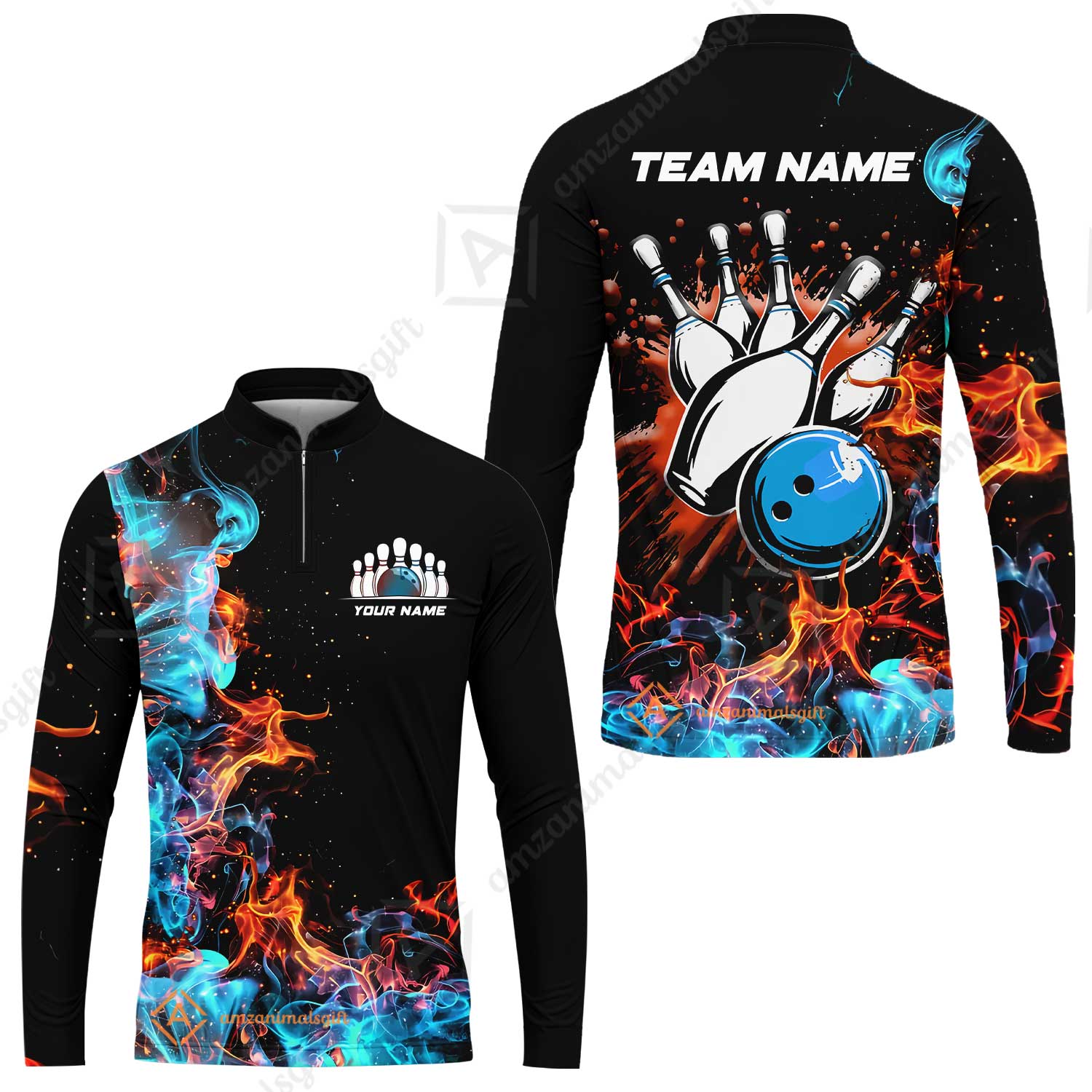 Customized Bowling Team Jersey, Bowling In Fires Multicolor Option Shirts, Custom Bowling Uniforms Jerseys For Bowlers - Image 9