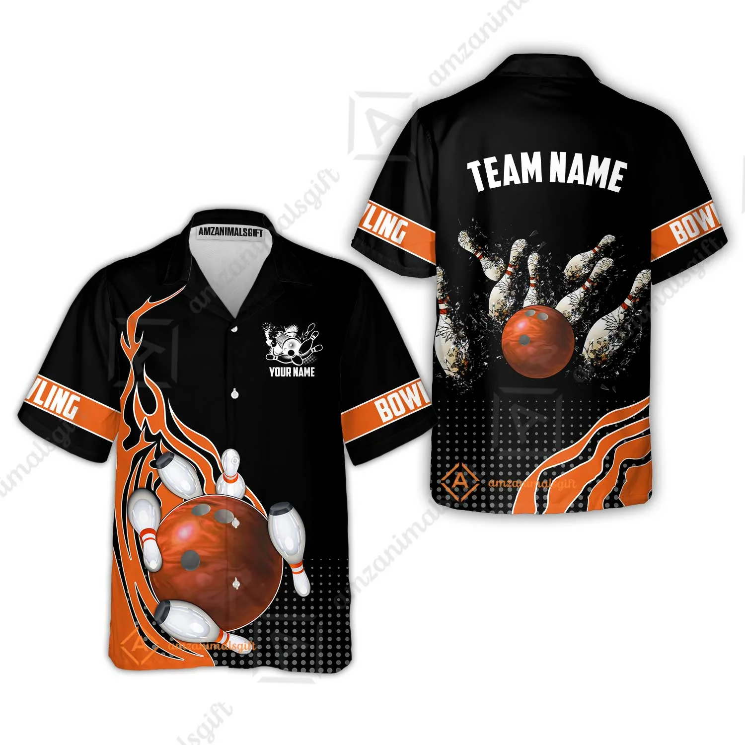 Customized Bowling Unisex Polo Shirt, Bowling And Breaking Pins Multicolor Option Customized Name And Team Name Polo Jerseys Shirts - Image 10