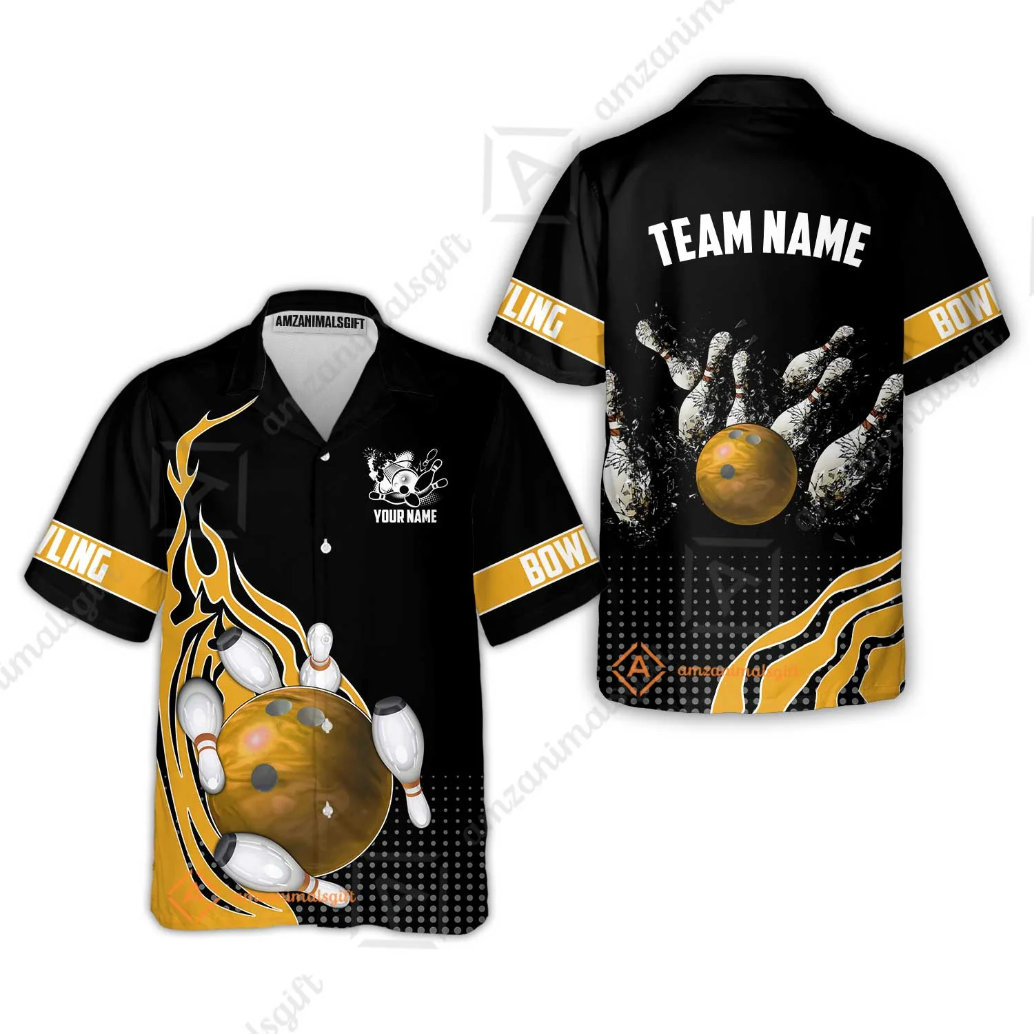 Customized Bowling Unisex Polo Shirt, Bowling And Breaking Pins Multicolor Option Customized Name And Team Name Polo Jerseys Shirts - Image 13