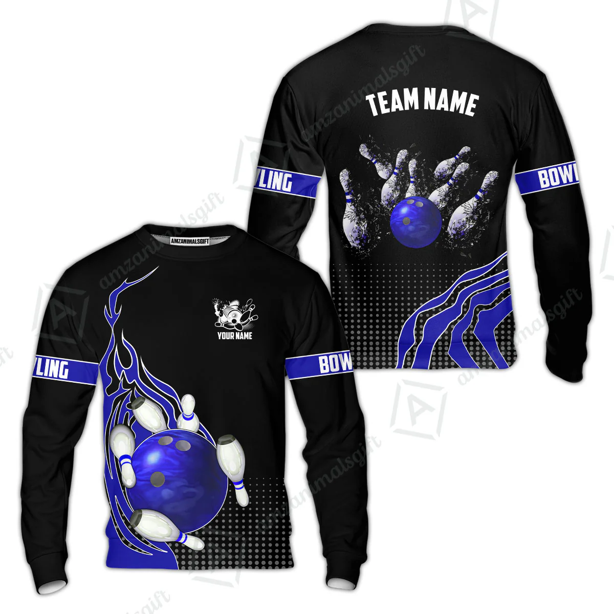 Customized Bowling Unisex Polo Shirt, Bowling And Breaking Pins Multicolor Option Customized Name And Team Name Polo Jerseys Shirts - Image 32