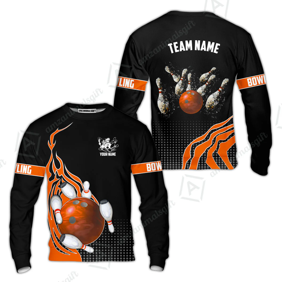 Customized Bowling Unisex Polo Shirt, Bowling And Breaking Pins Multicolor Option Customized Name And Team Name Polo Jerseys Shirts - Image 34