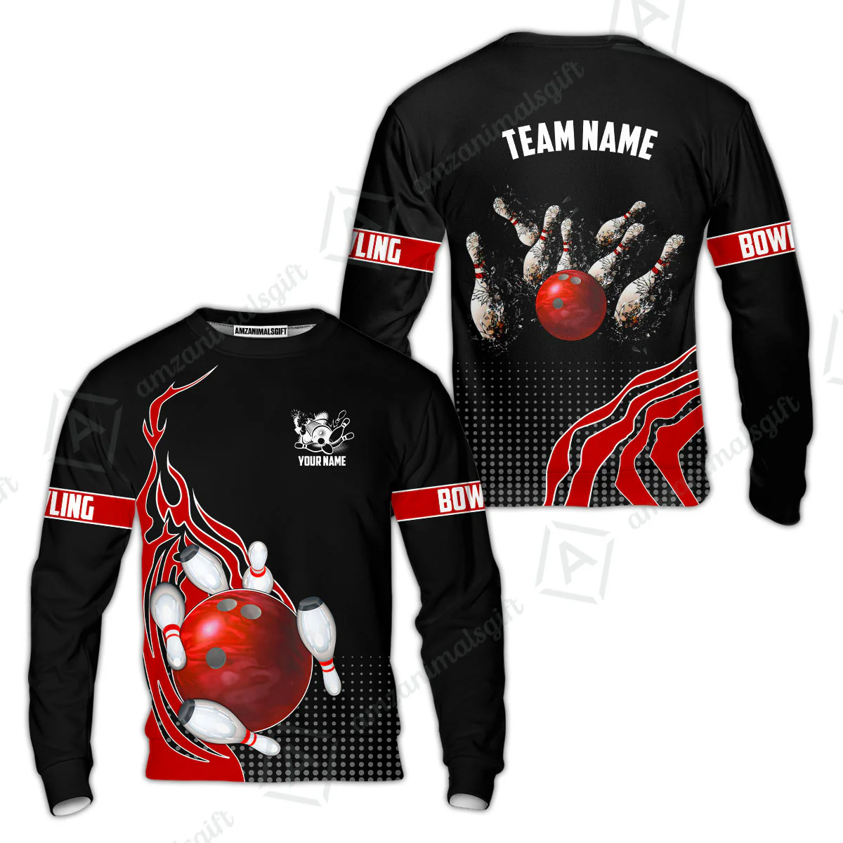 Customized Bowling Unisex Polo Shirt, Bowling And Breaking Pins Multicolor Option Customized Name And Team Name Polo Jerseys Shirts - Image 37