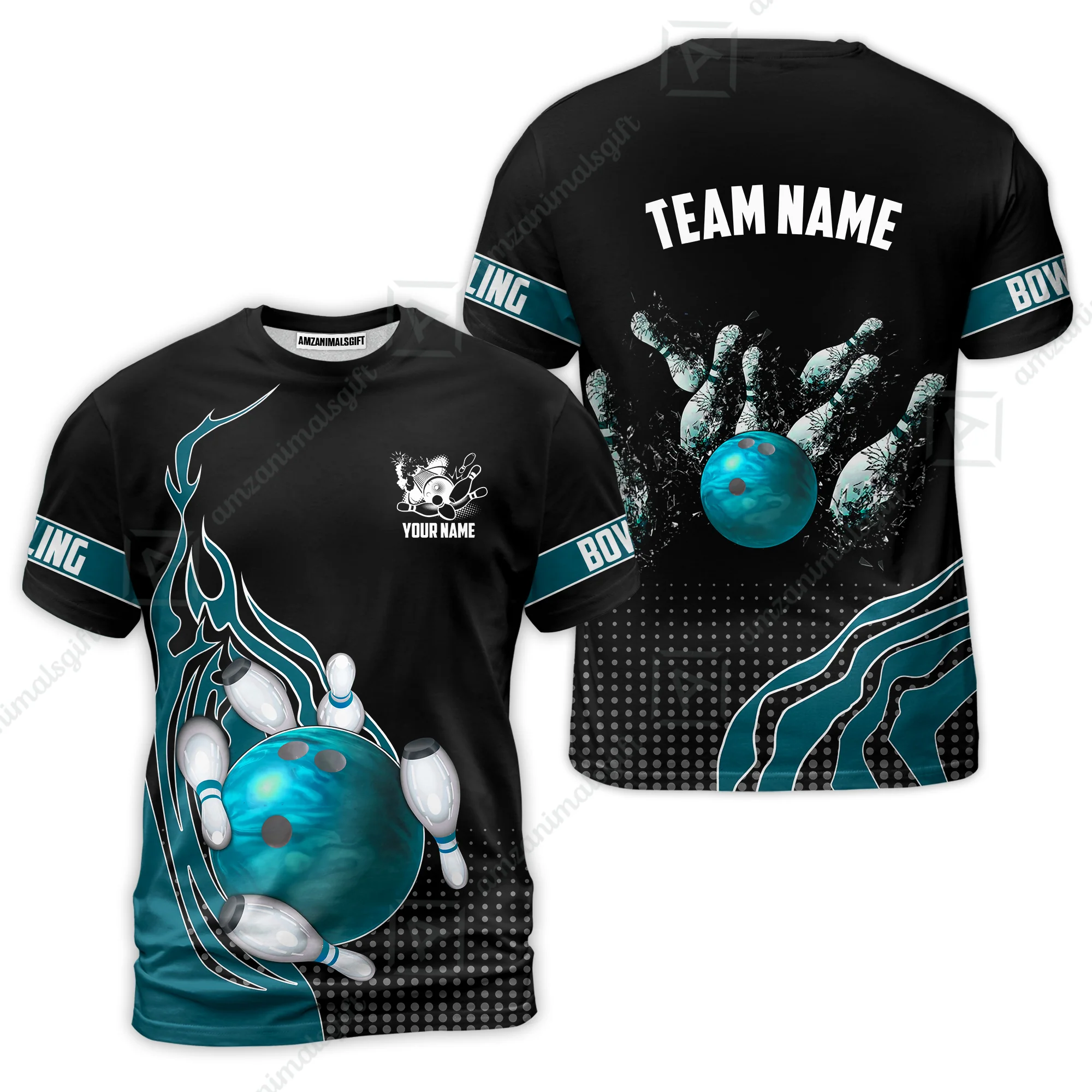 Customized Bowling Unisex Polo Shirt, Bowling And Breaking Pins Multicolor Option Customized Name And Team Name Polo Jerseys Shirts - Image 63