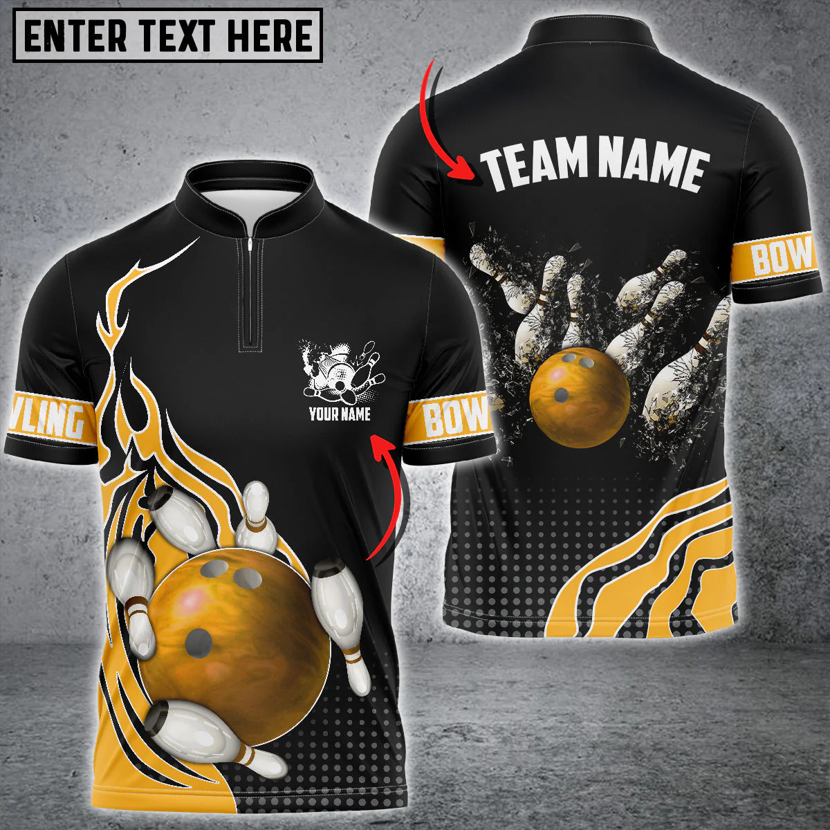 Customized Bowling Unisex Polo Shirt, Bowling And Breaking Pins Multicolor Option Customized Name And Team Name Polo Jerseys Shirts - Image 78