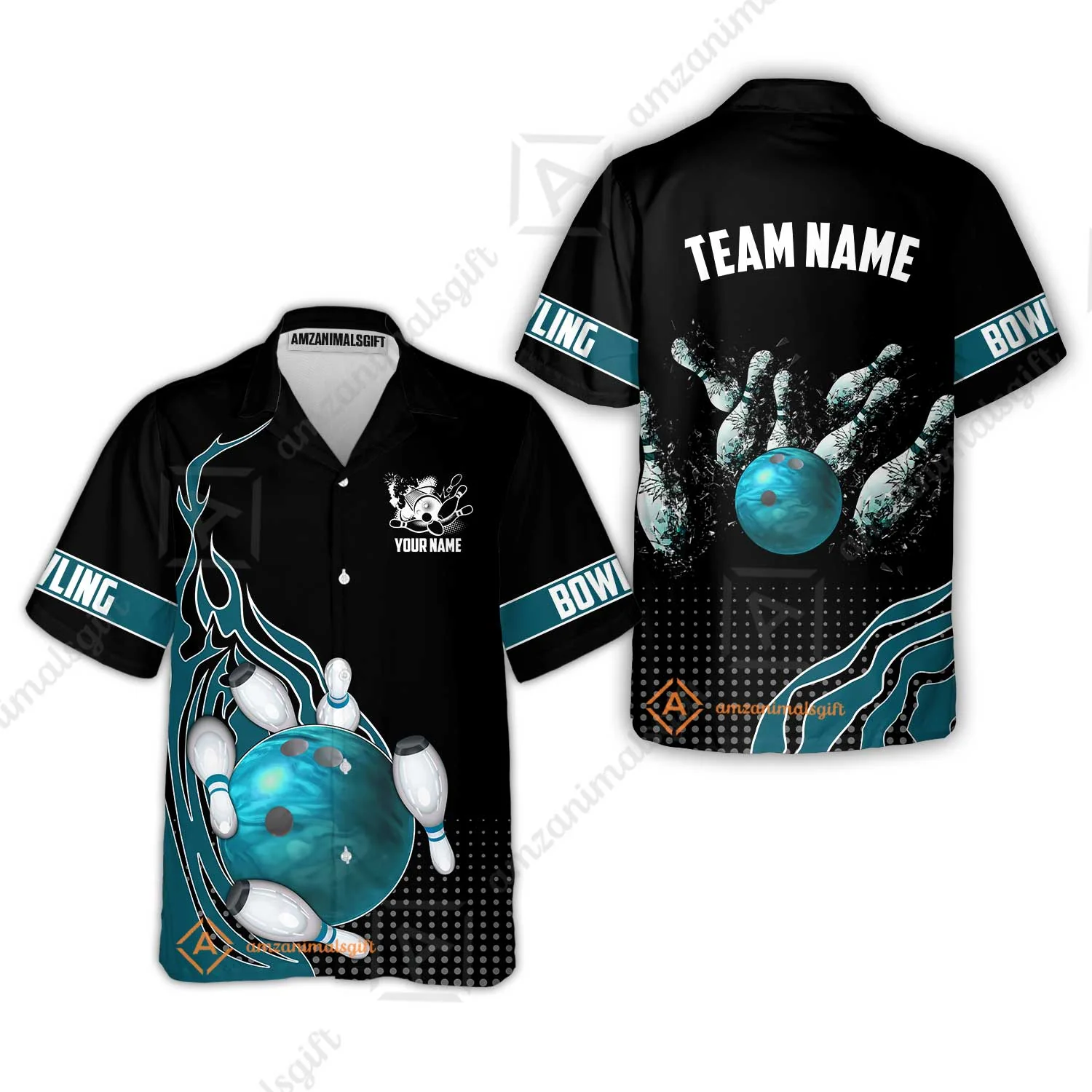 Customized Bowling Unisex Polo Shirt, Bowling And Breaking Pins Multicolor Option Customized Name And Team Name Polo Jerseys Shirts - Image 9