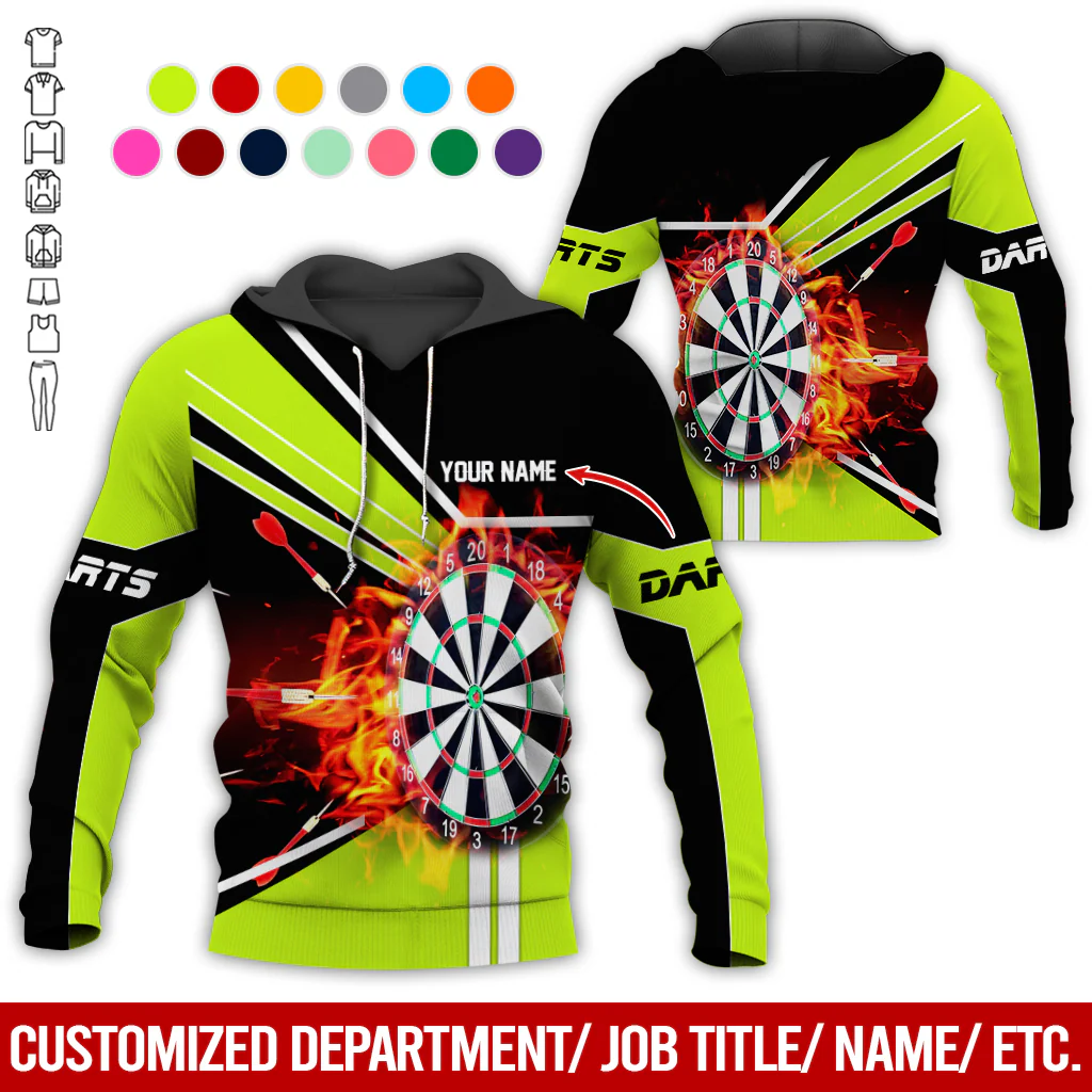 Customized Darts Flaming Premium Hoodie, Personalized Name Darts Hoodie, Perfect Gift For Darts Lovers, Darts Player - Image 7