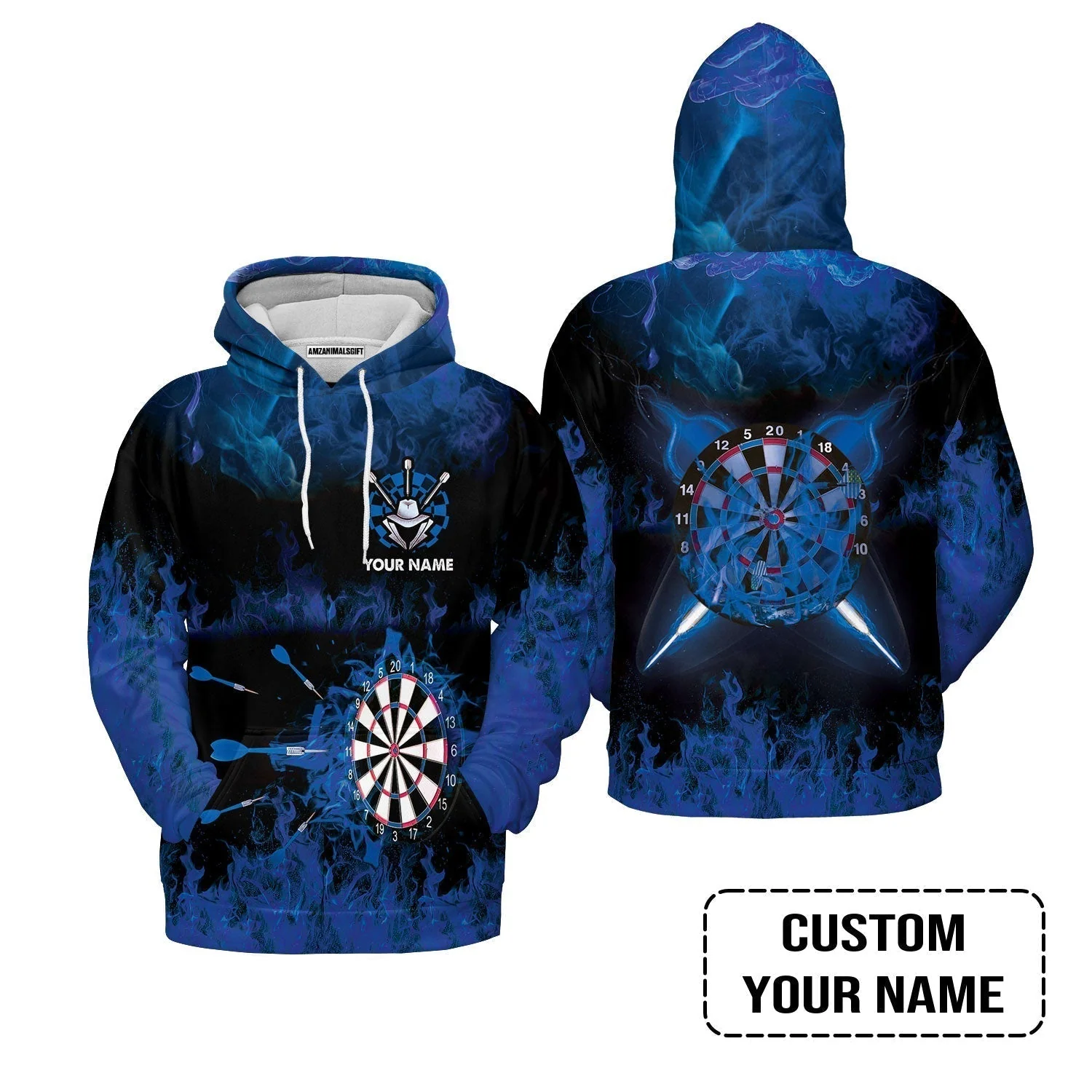 Customized Darts Hawaiian Shirt, Darts Blue Polo Shirt, Personalized Name Hawaiian Shirt - Perfect Gift For Darts Lovers, Darts Players - Image 4