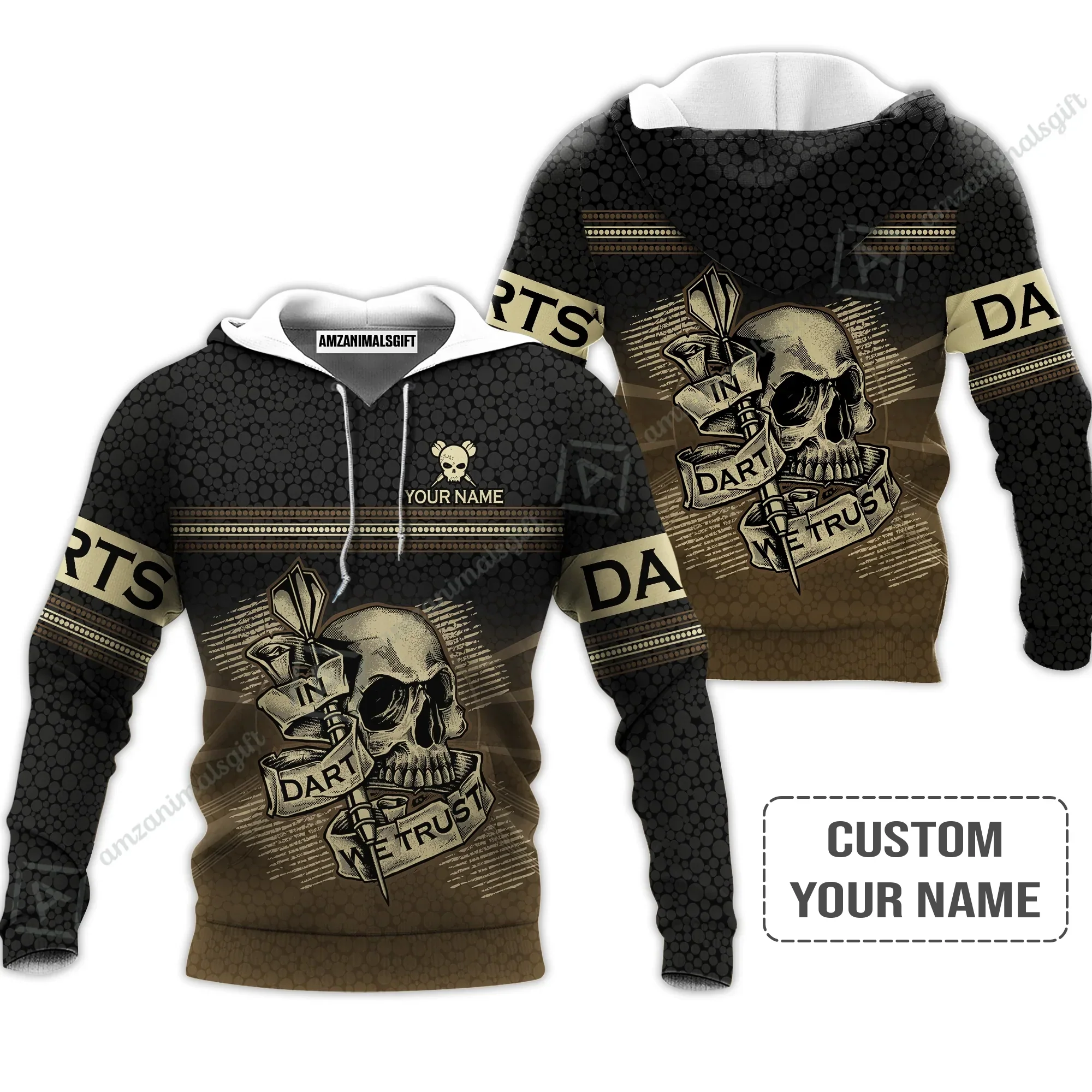Customized Darts Hawaiian Shirt, Darts Skull In Dart We Trust Hawaiian For Men And Women, Perfect Outfit For Darts Lovers, Darts Players - Image 5