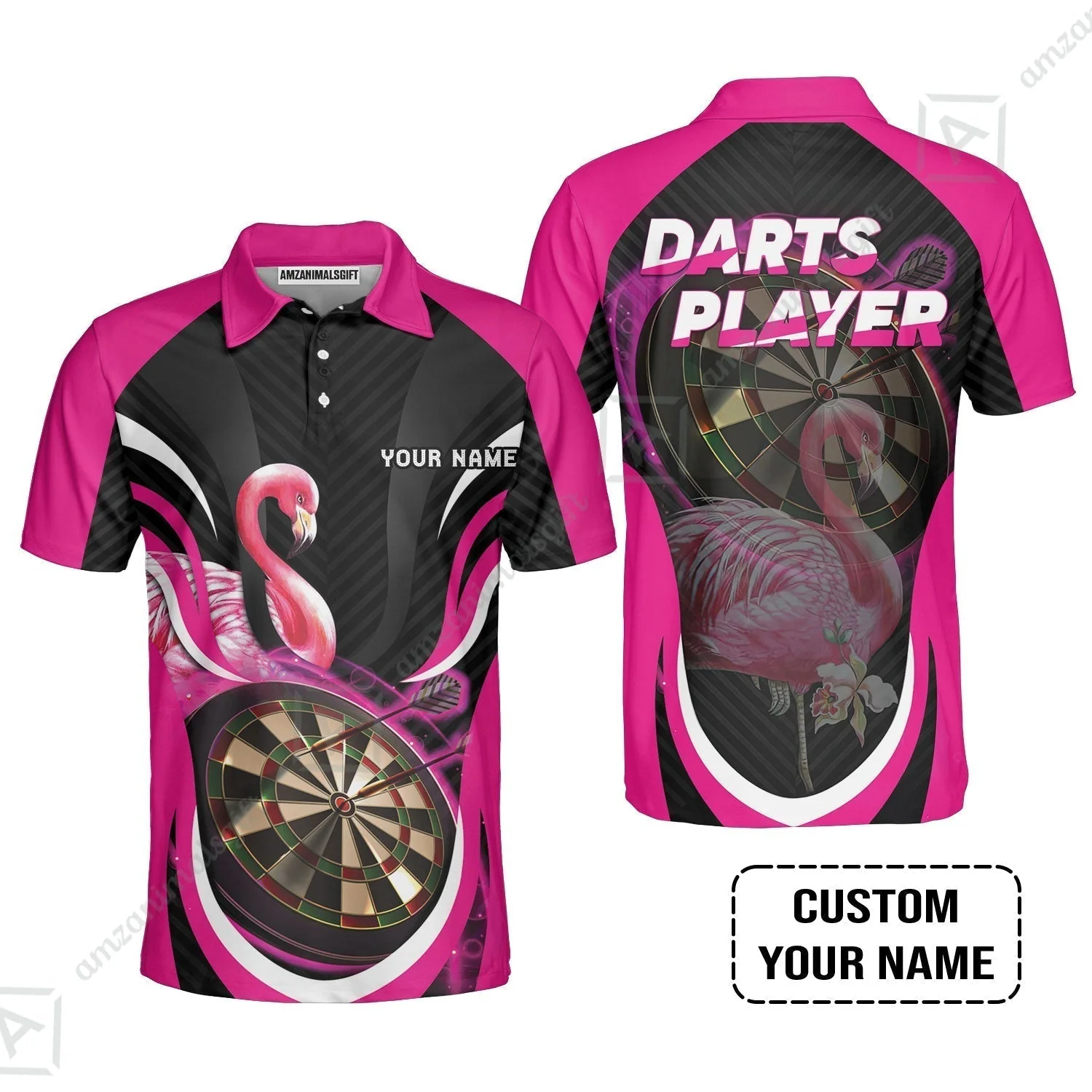 Customized Darts Hawaiian Shirt, Flamingo Darts Shirt, Personalized Name Darts Hawaiian Shirt - Image 7