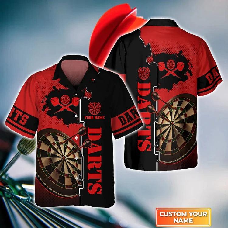 Customized Darts Hawaiian Shirt, Red Dartboard, Personalized Name Hawaiian Shirt For Men - Perfect Gift For Darts Lovers, Darts Players - Image 3