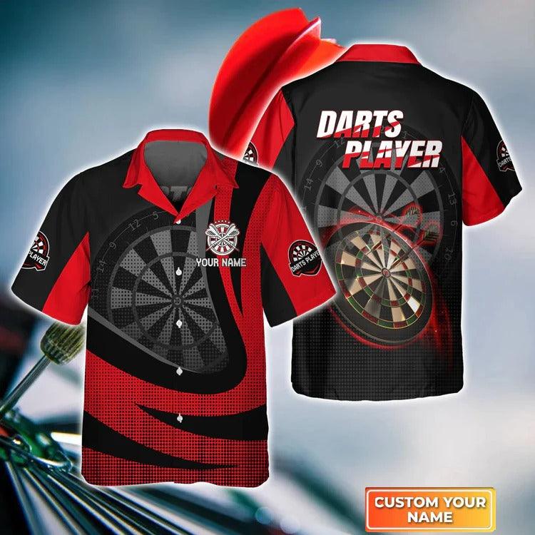 Customized Darts Hawaiian Shirt, Red Dartboard, Personalized Name Hawaiian Shirt For Men - Perfect Gift For Darts Lovers, Darts Players - Image 4