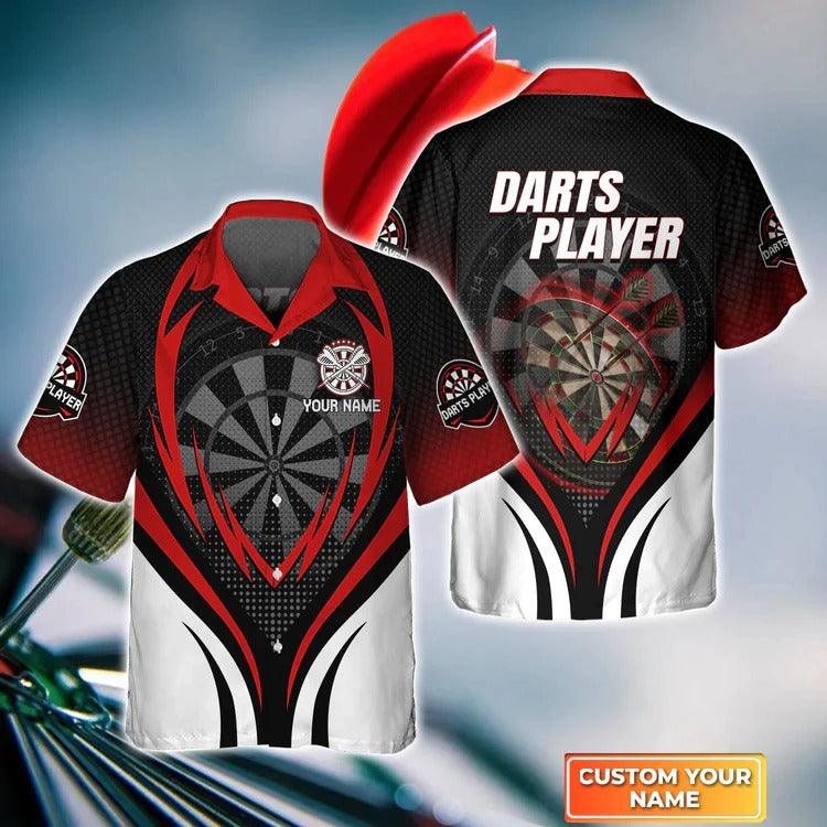 Customized Darts Hawaiian Shirt, Red Dartboard, Personalized Name Hawaiian Shirt For Men - Perfect Gift For Darts Lovers, Darts Players - Image 5