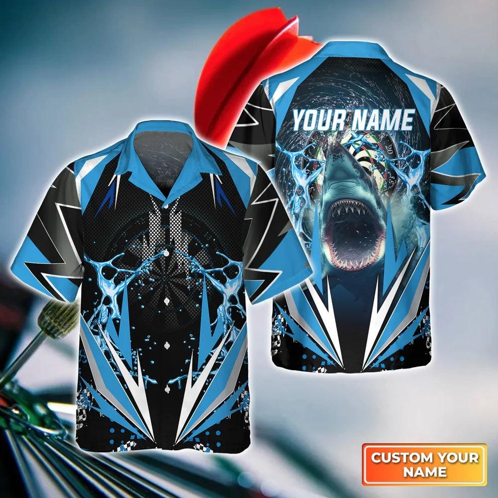 Customized Darts Hawaiian Shirt, Whirlpool Dartboard, Personalized Name Shark Hawaiian Shirt For Men - Perfect Gift For Darts Lovers, Darts Players