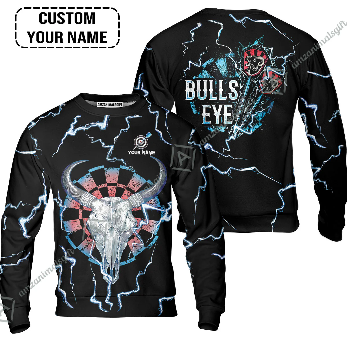 Customized Darts Men Polo Shirt, Darts Bullseye Thunder Skull, Personalized Name Polo Shirt- Perfect Gift For Darts Lovers, Darts Players - Image 5