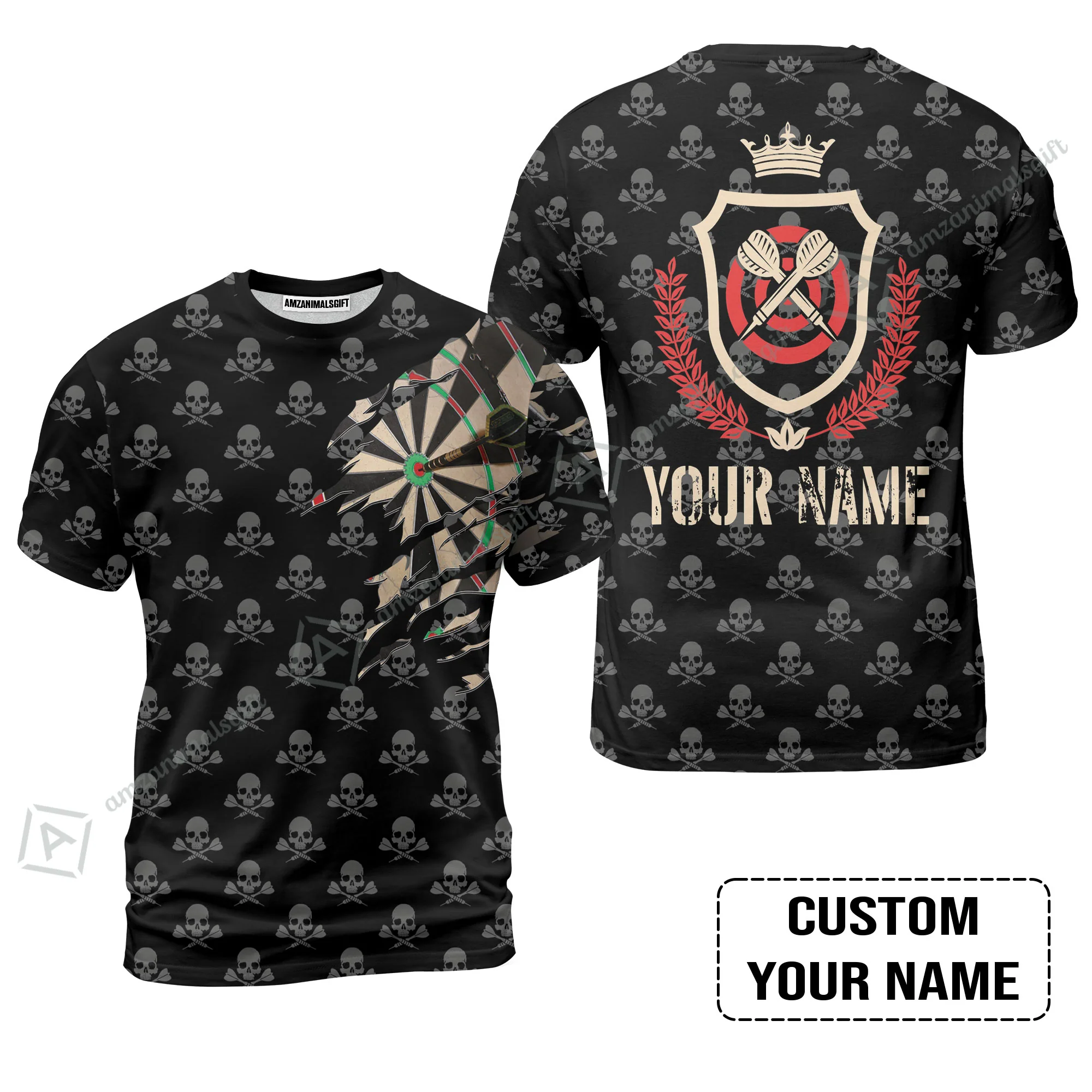 Customized Darts Men Polo Shirt, Skull King Darts Personalized Name Polo Shirt - Perfect Gift For Darts Lovers, Darts Players - Image 9
