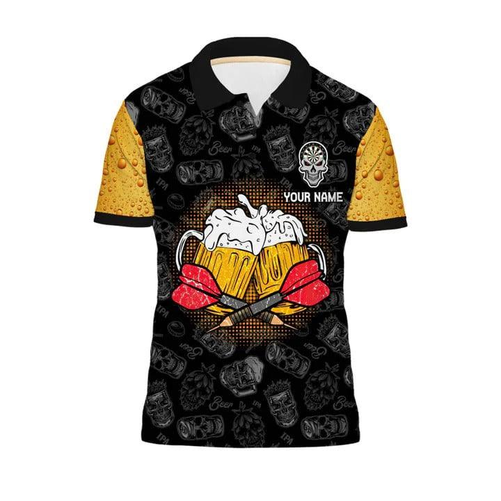 Customized Darts Polo Shirt, Darts And Beer My Drinking Team, Personalized Name Polo Shirt For Men - Perfect Gift For Darts Lovers, Darts Players - Image 2