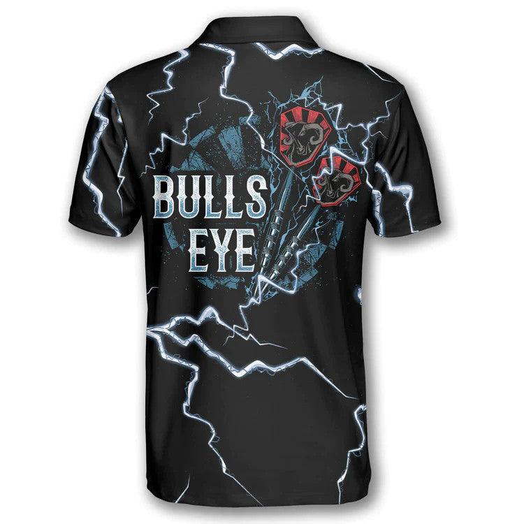 Customized Darts Polo Shirt, Darts Bullseye Thunder Skull, Personalized Name Polo Shirt For Men - Perfect Gift For Darts Lovers, Darts Players - Image 3